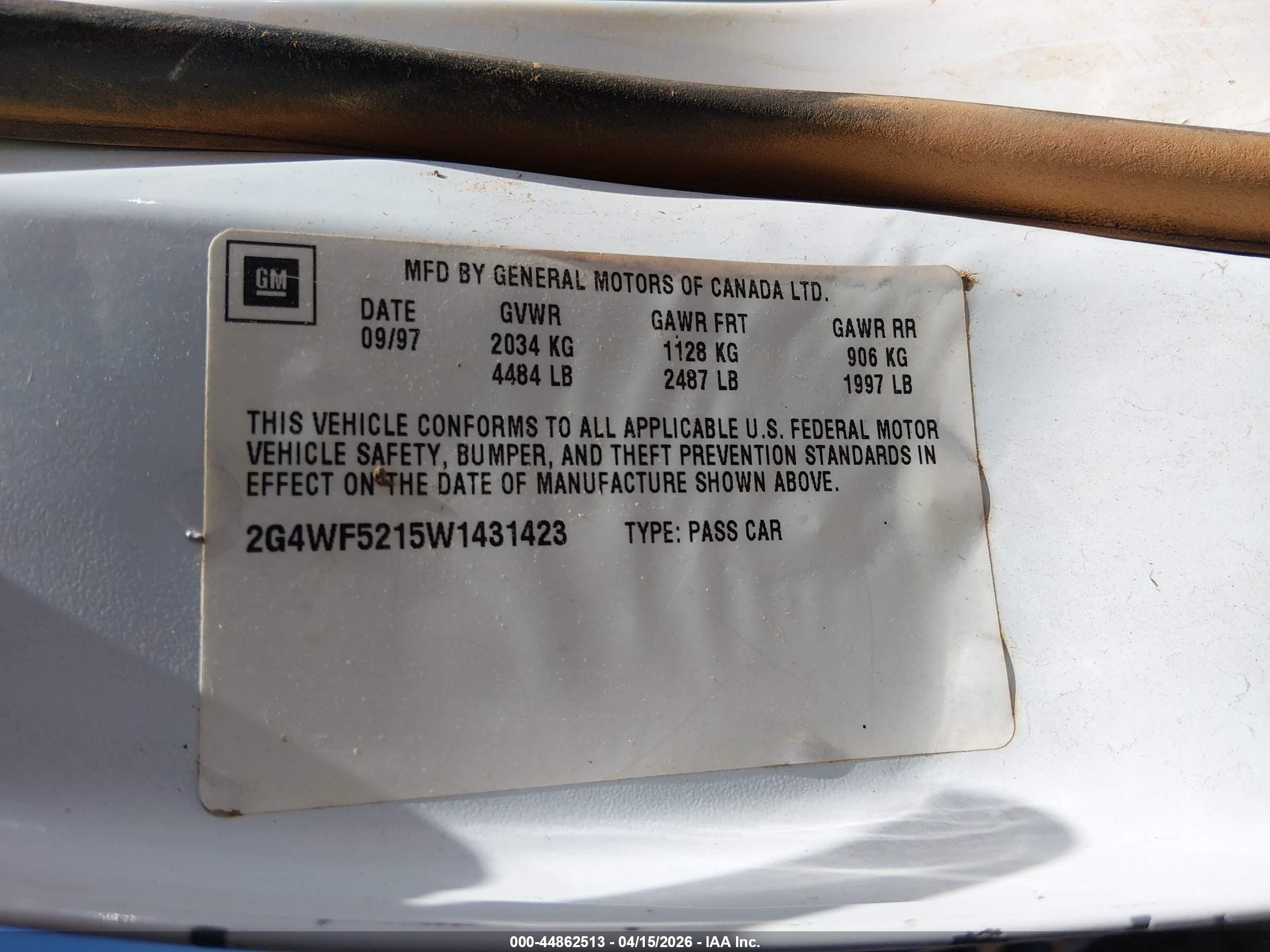 1998 Buick Regal Gs White vin: 2G4WF5215W1431423