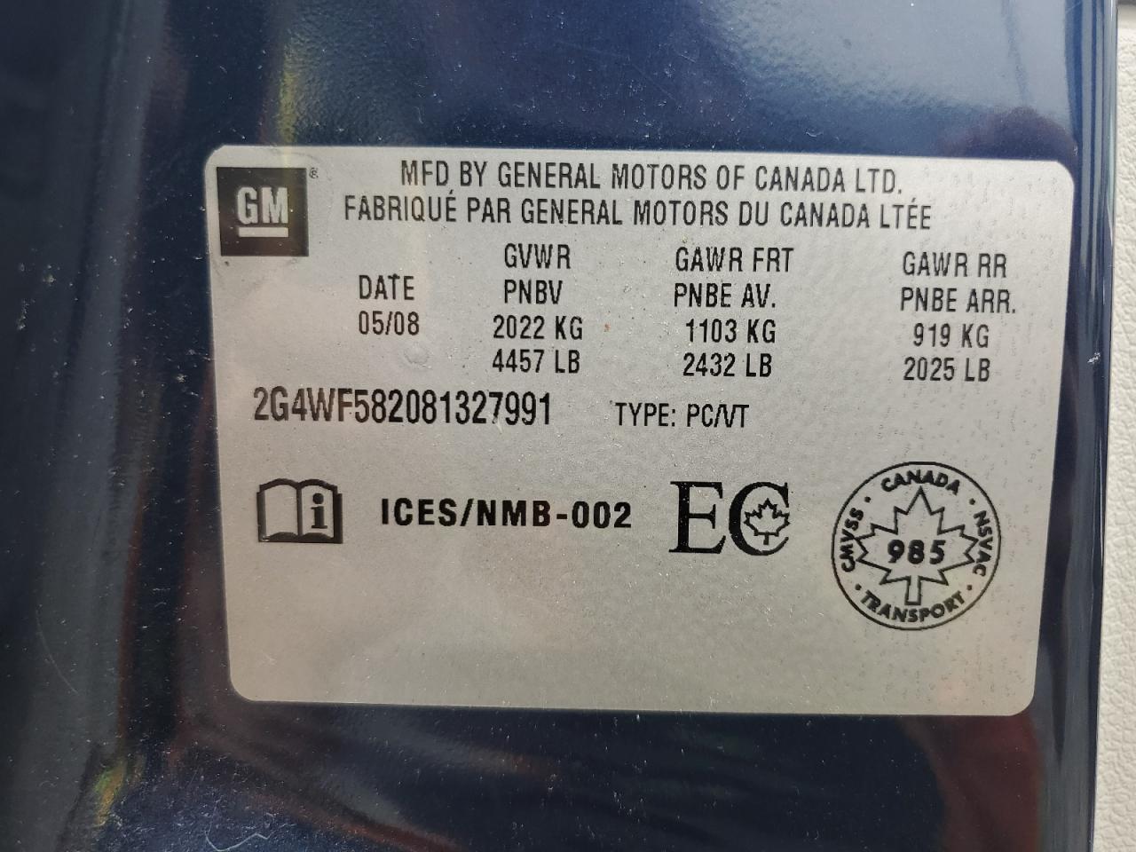 2008 Buick Allure Cx Blue vin: 2G4WF582081327991