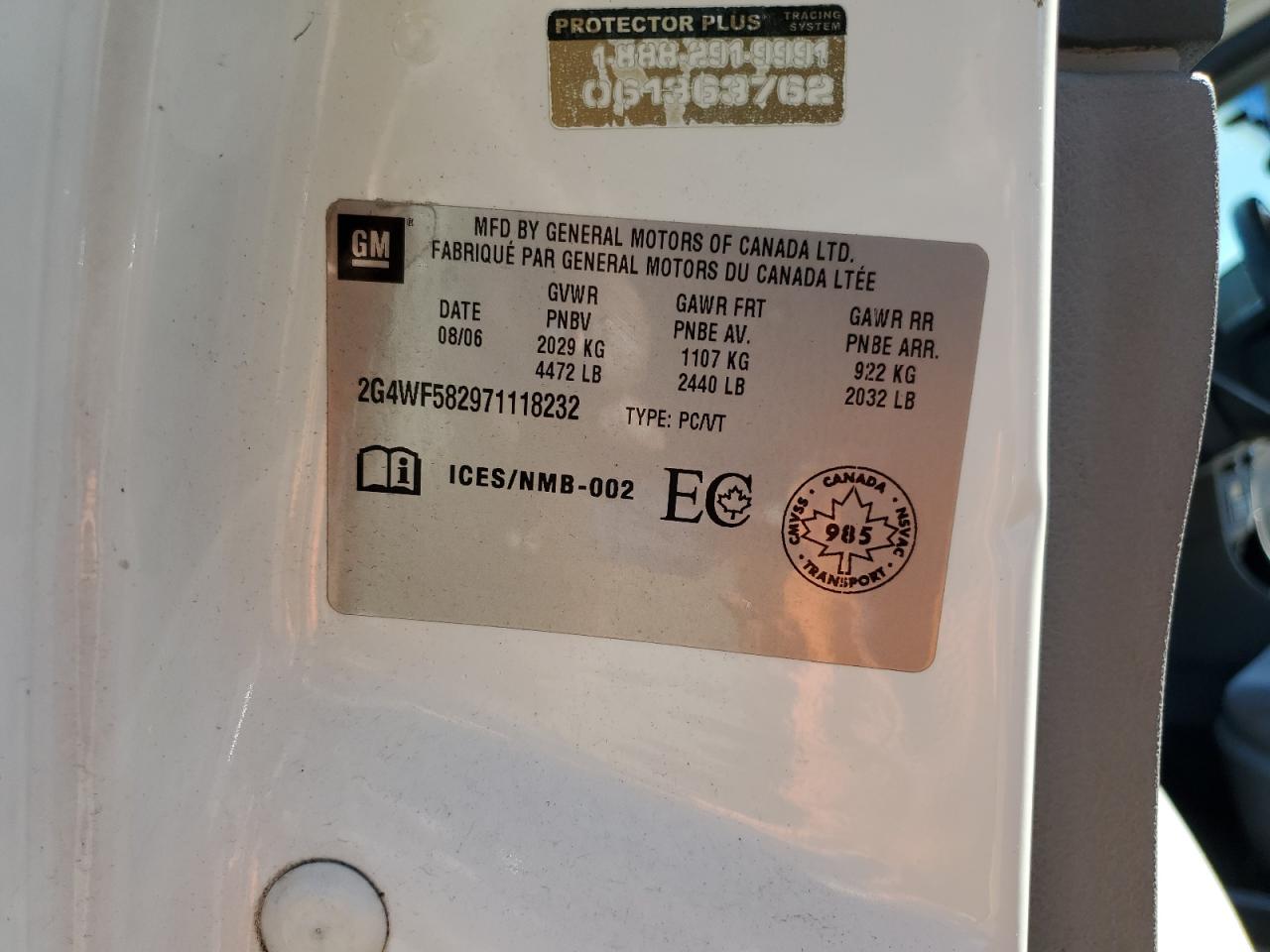 2007 Buick Allure Cx White vin: 2G4WF582971118232