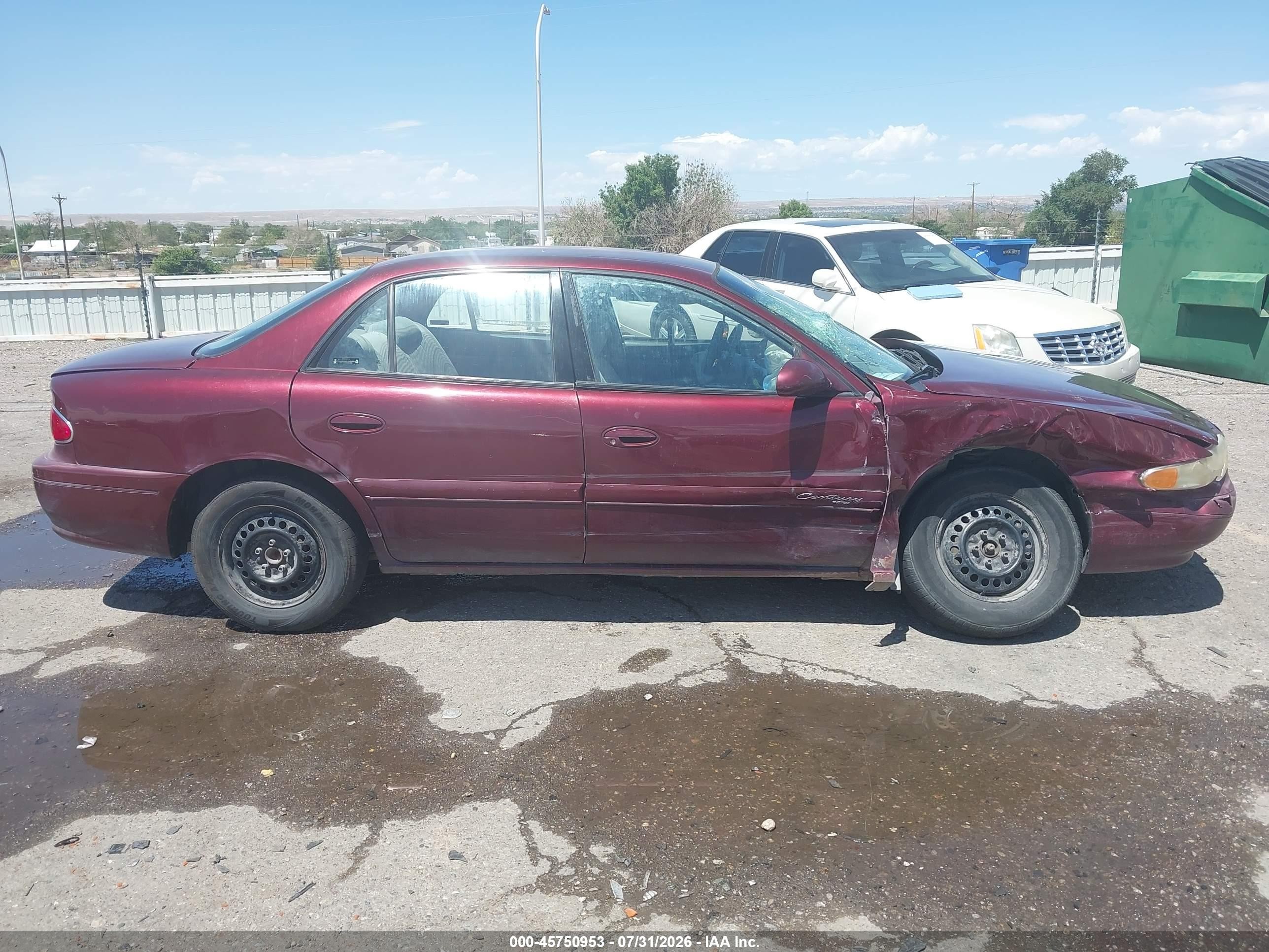2002 Buick Century Custom Maroon vin: 2G4WS52J021237274