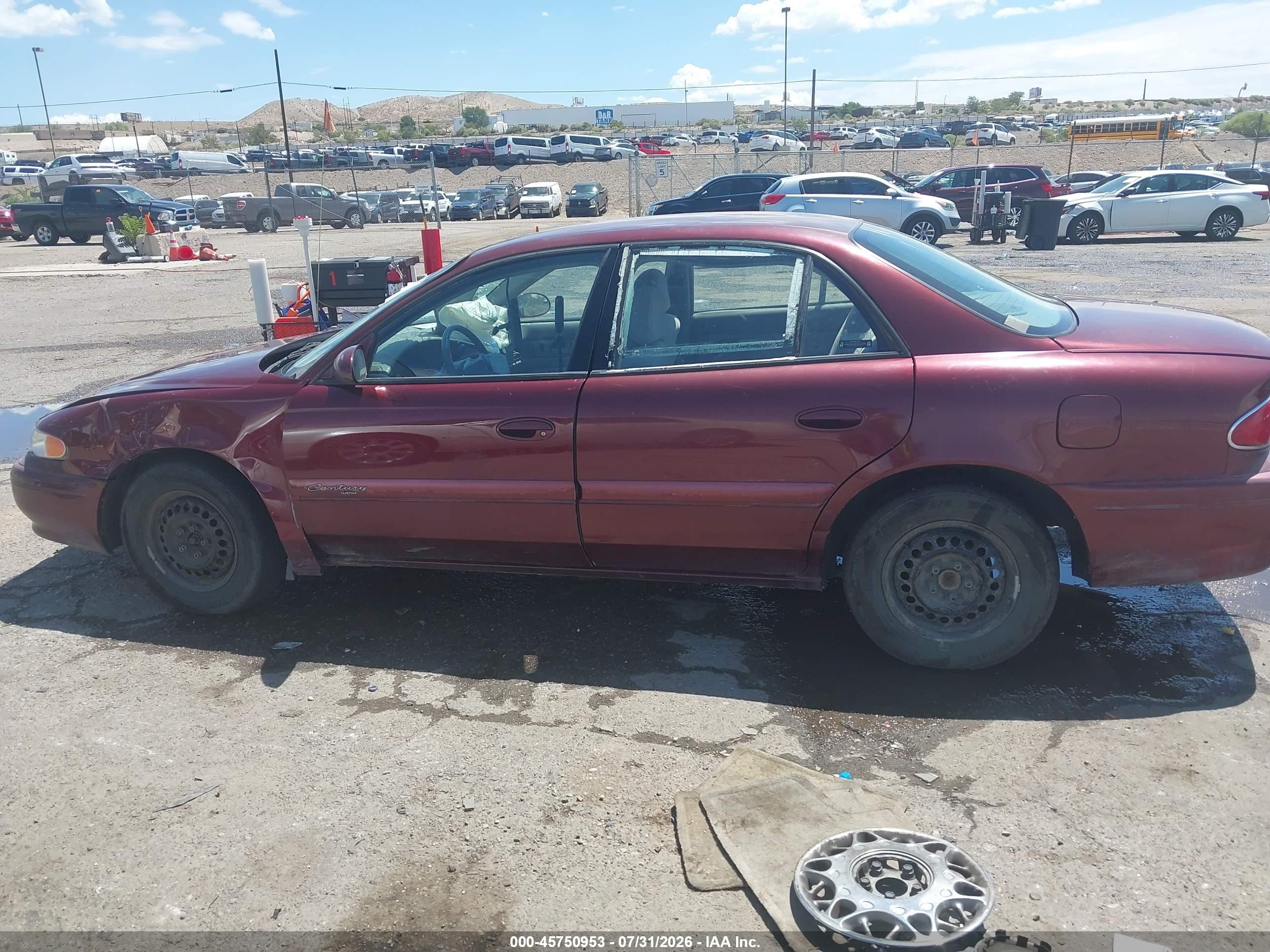 2002 Buick Century Custom Maroon vin: 2G4WS52J021237274