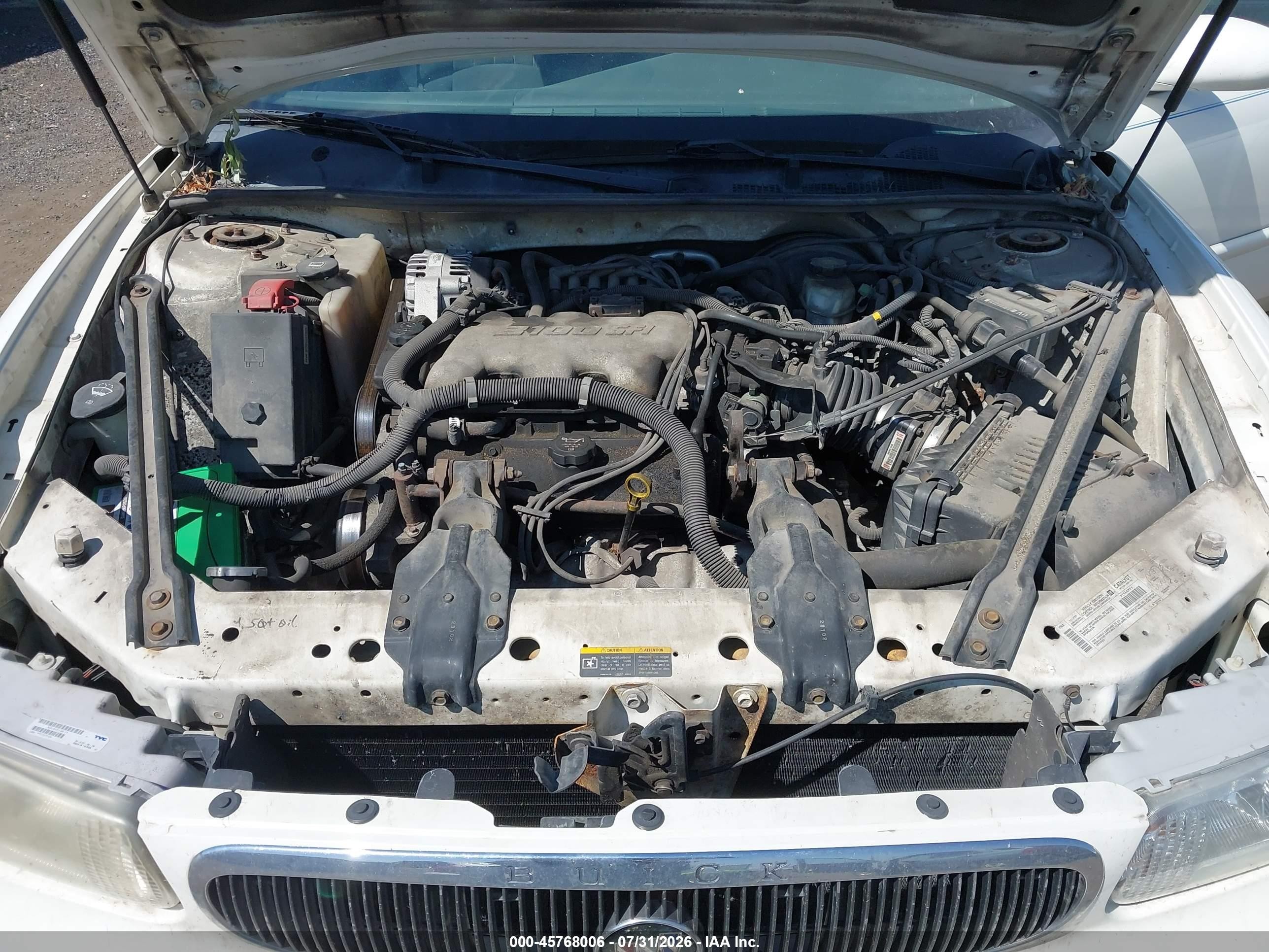 2003 Buick Century Custom White vin: 2G4WS52J031194668