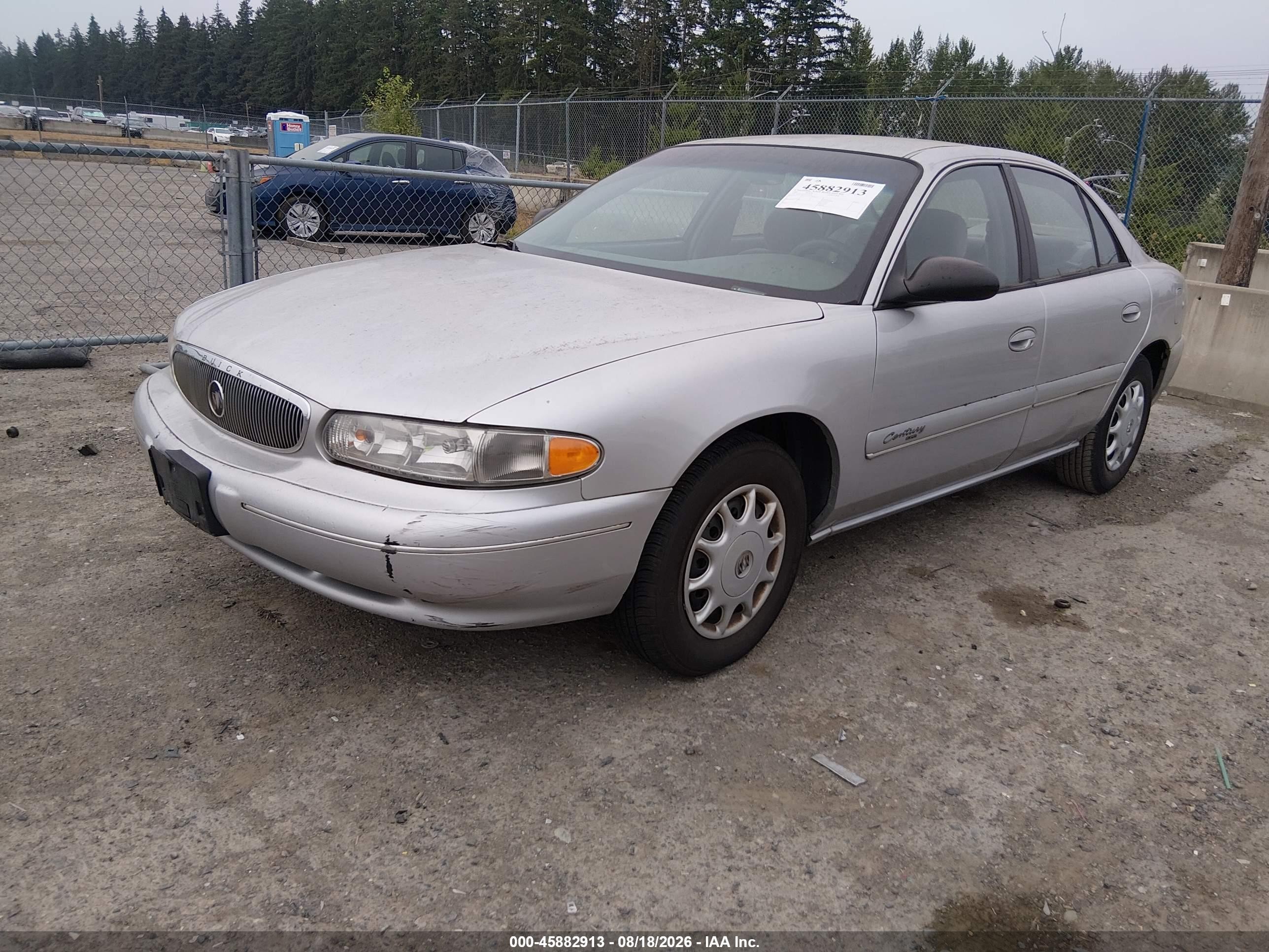 2001 Buick Century Custom Silver vin: 2G4WS52J111139420