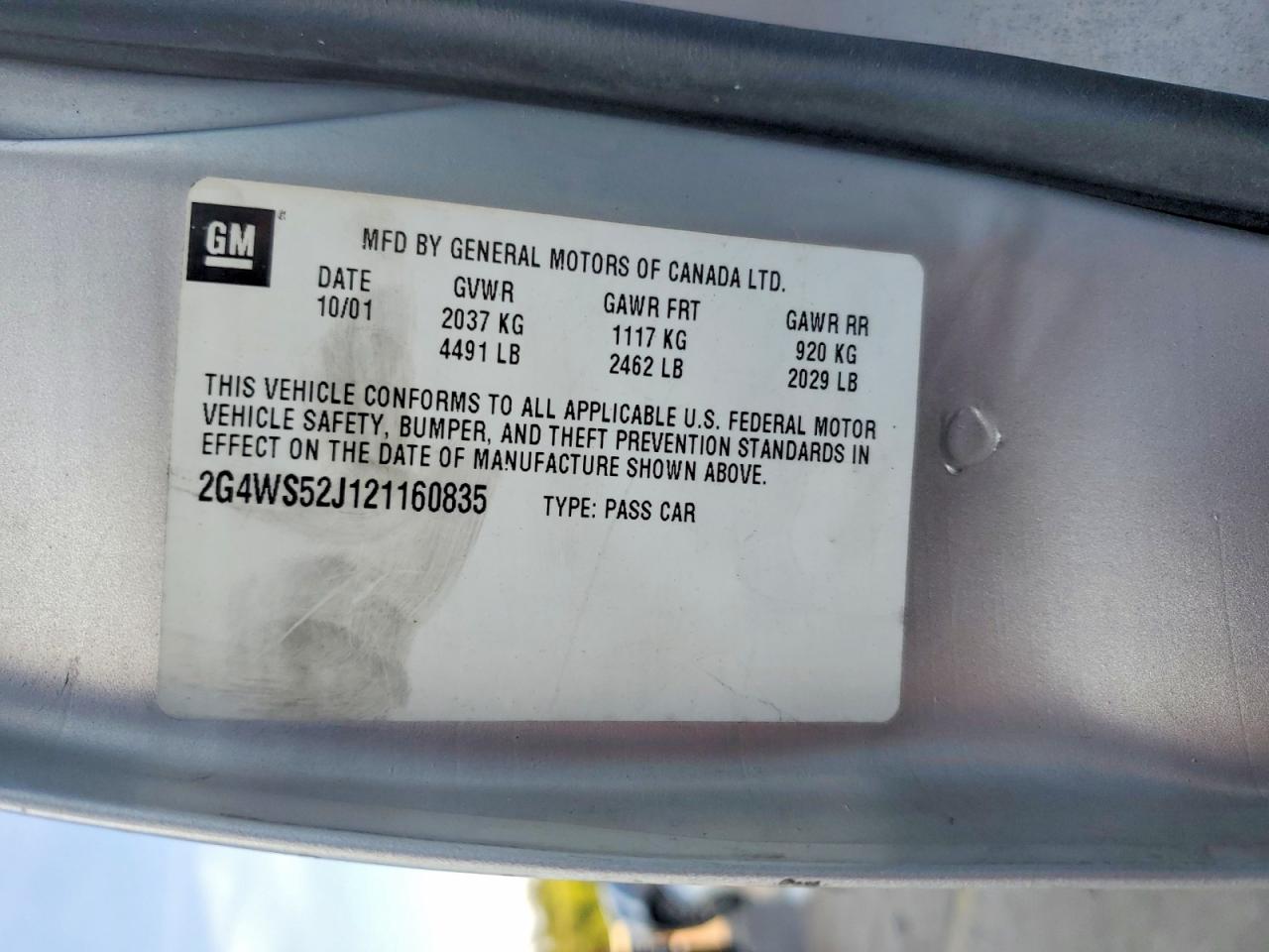 2002 Buick Century Custom Silver vin: 2G4WS52J121160835