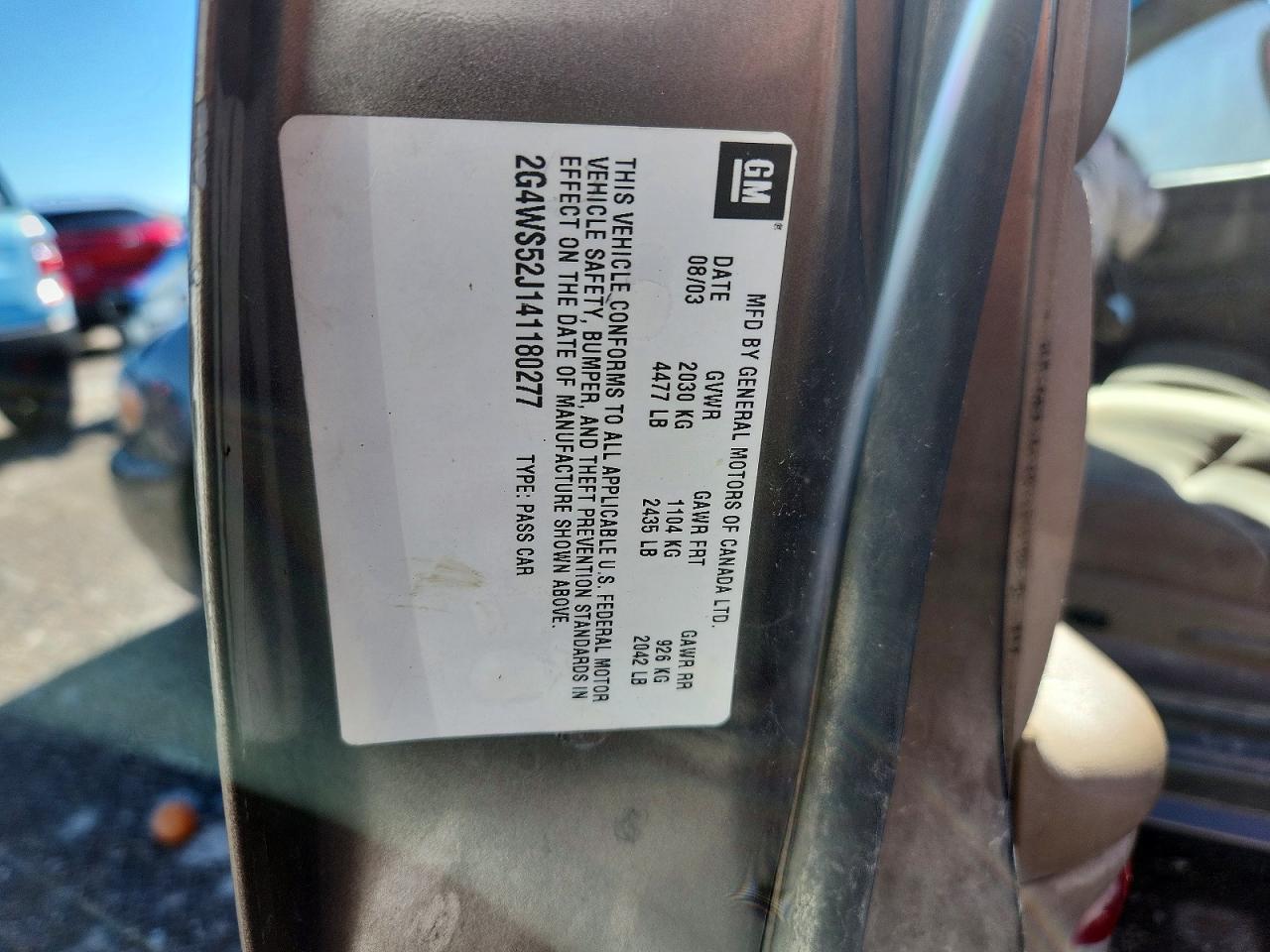 2004 Buick Century Custom Золотой vin: 2G4WS52J141180277