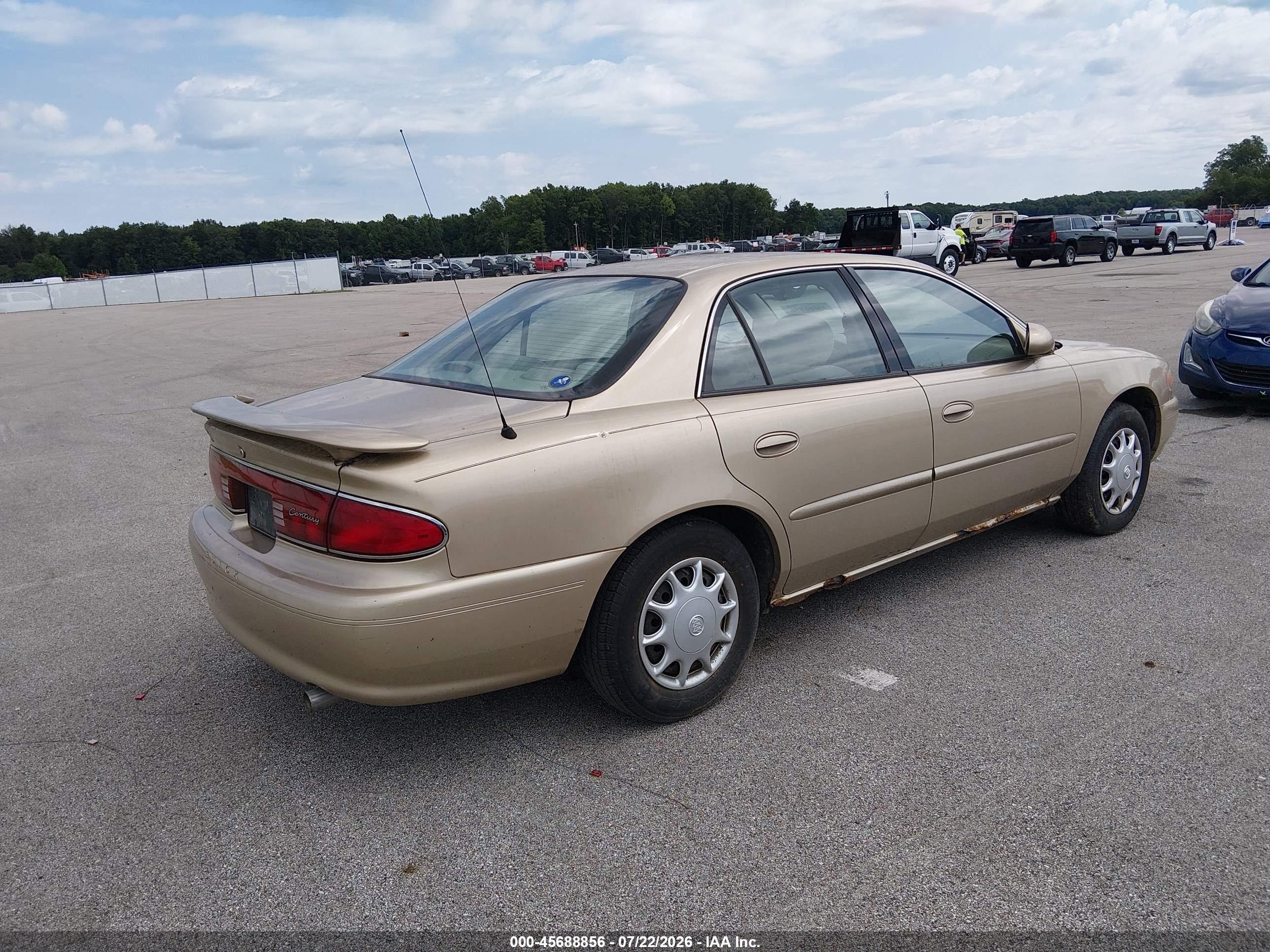 2004 Buick Century   Gold vin: 2G4WS52J141255396