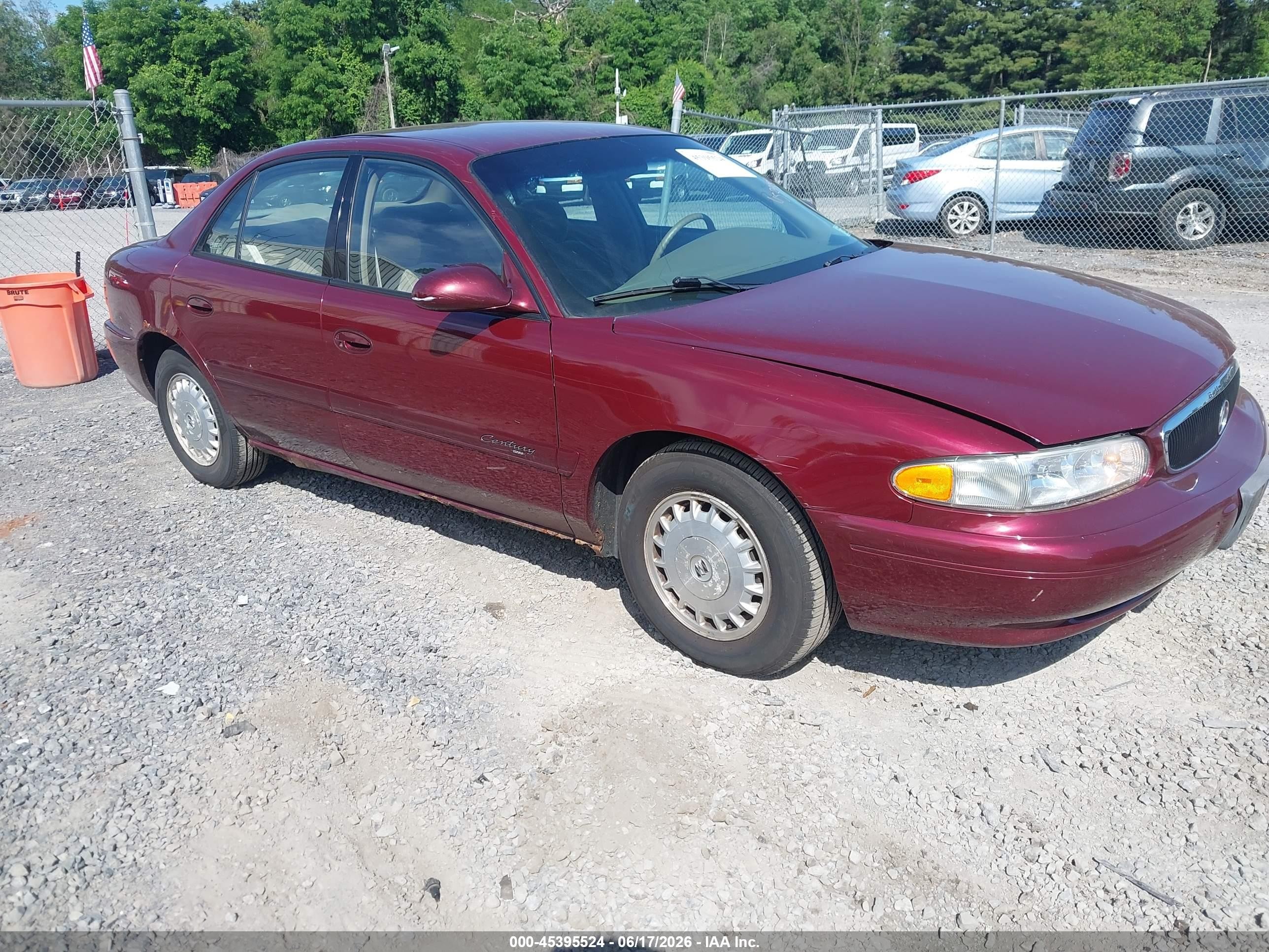 2000 Buick Century Custom Burgundy vin: 2G4WS52J1Y1299985
