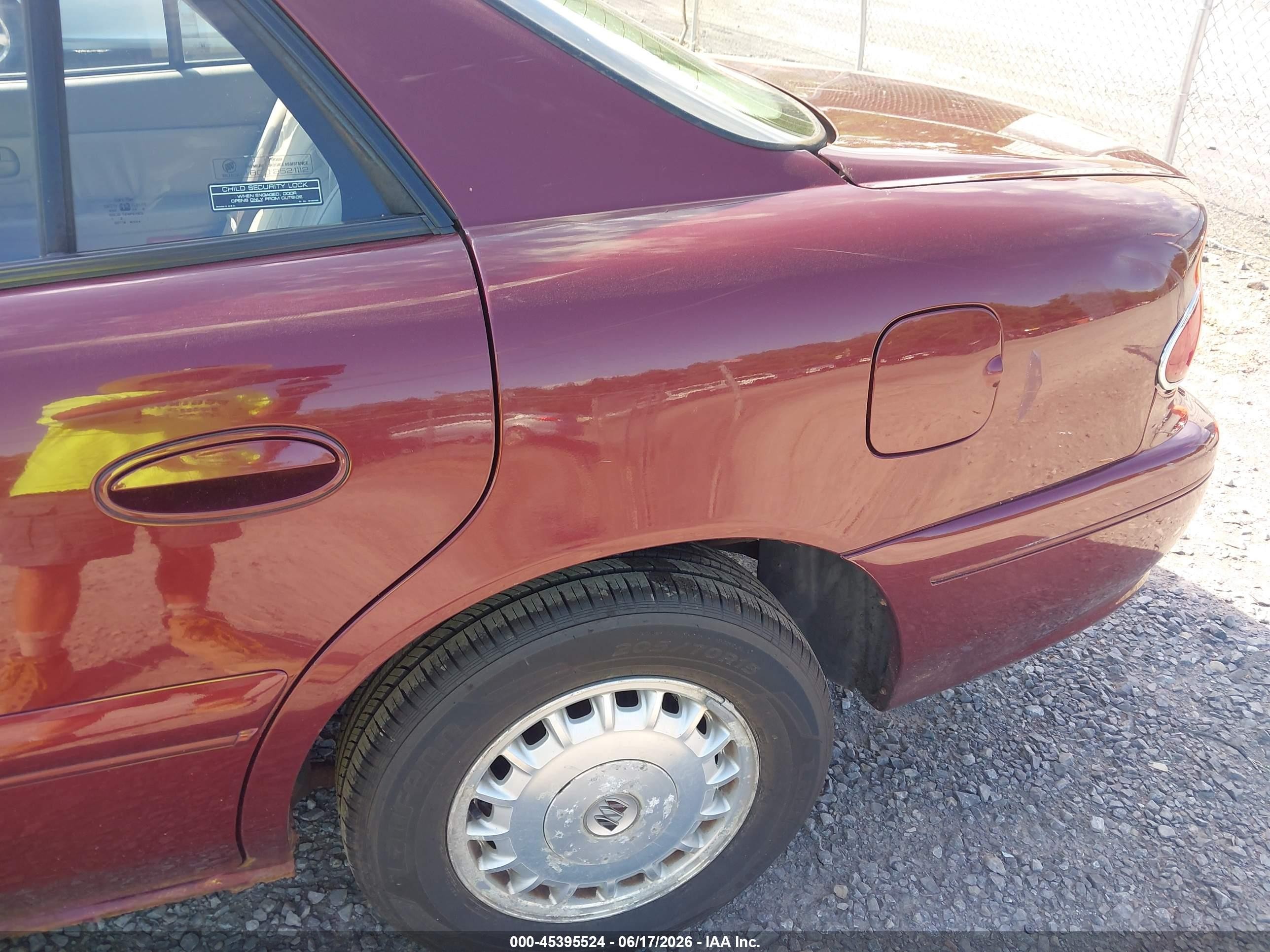 2000 Buick Century Custom Burgundy vin: 2G4WS52J1Y1299985