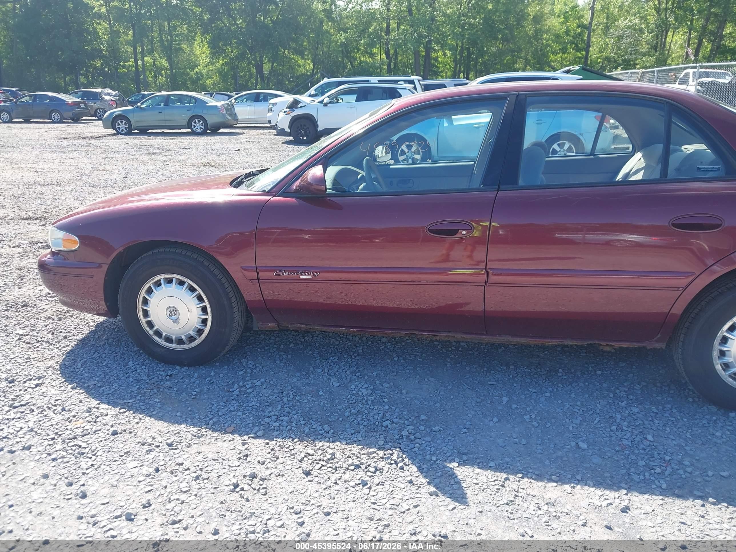 2000 Buick Century Custom Burgundy vin: 2G4WS52J1Y1299985
