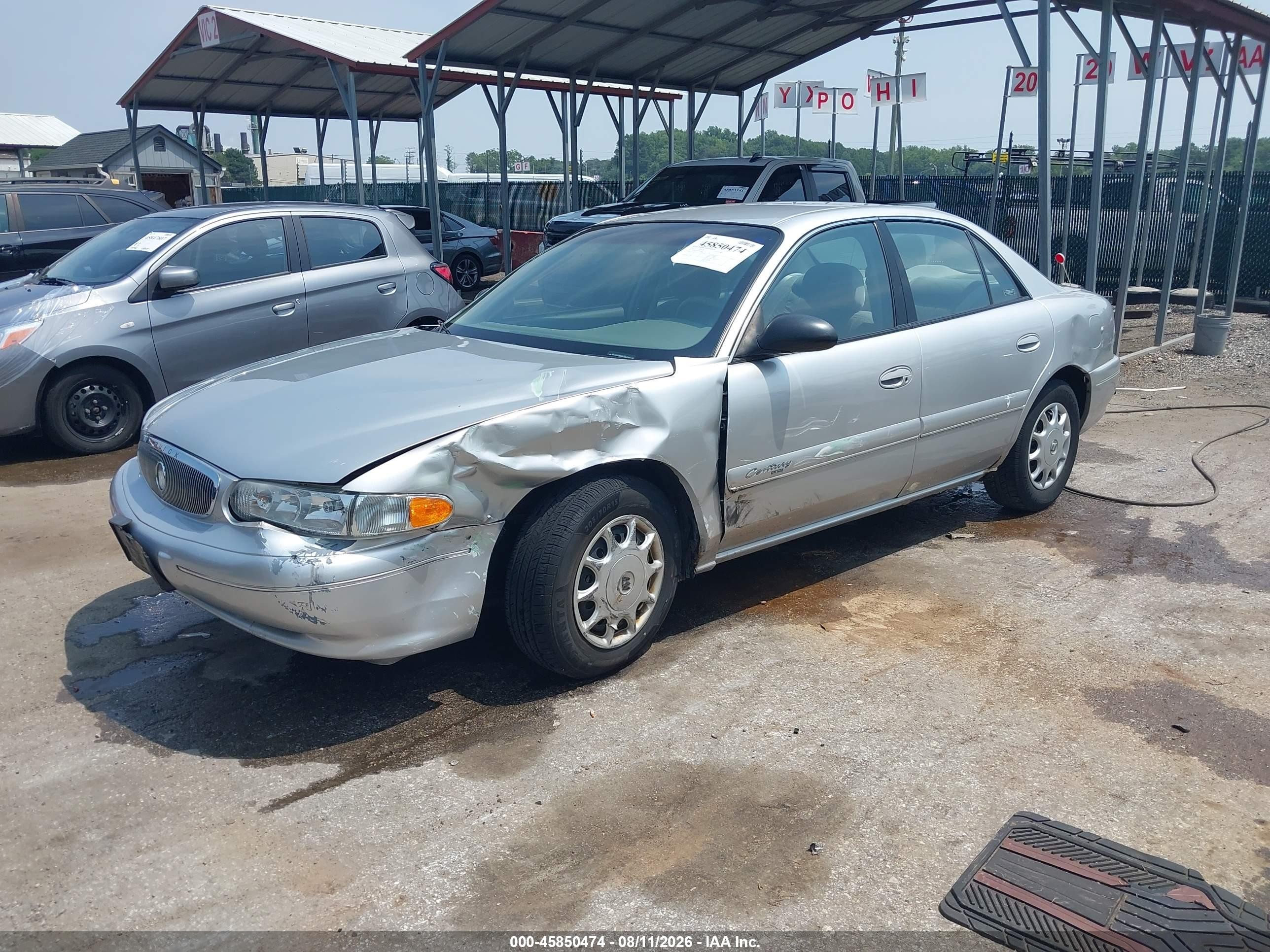 2001 Buick Century Custom Silver vin: 2G4WS52J211137546