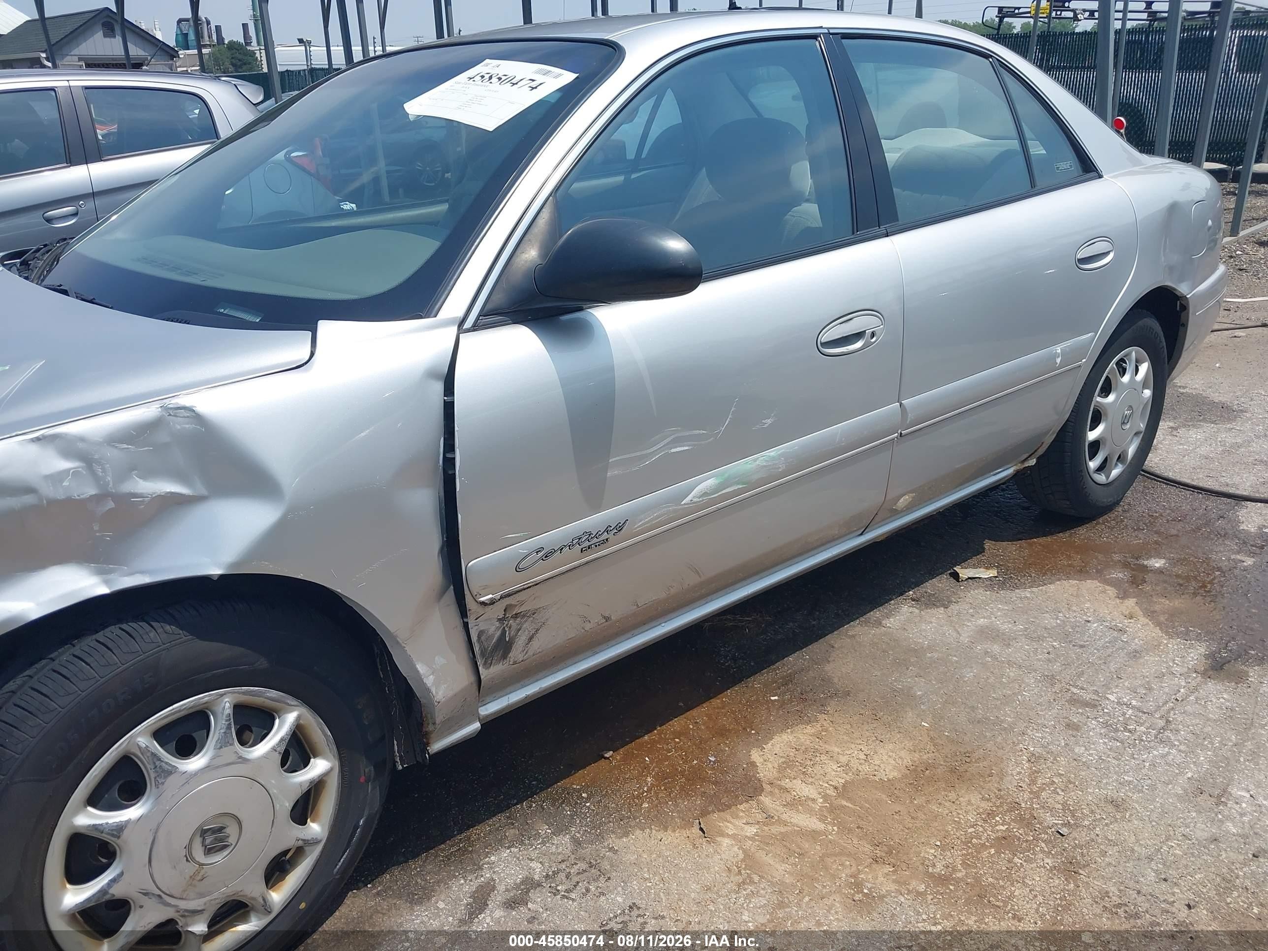 2001 Buick Century Custom Silver vin: 2G4WS52J211137546