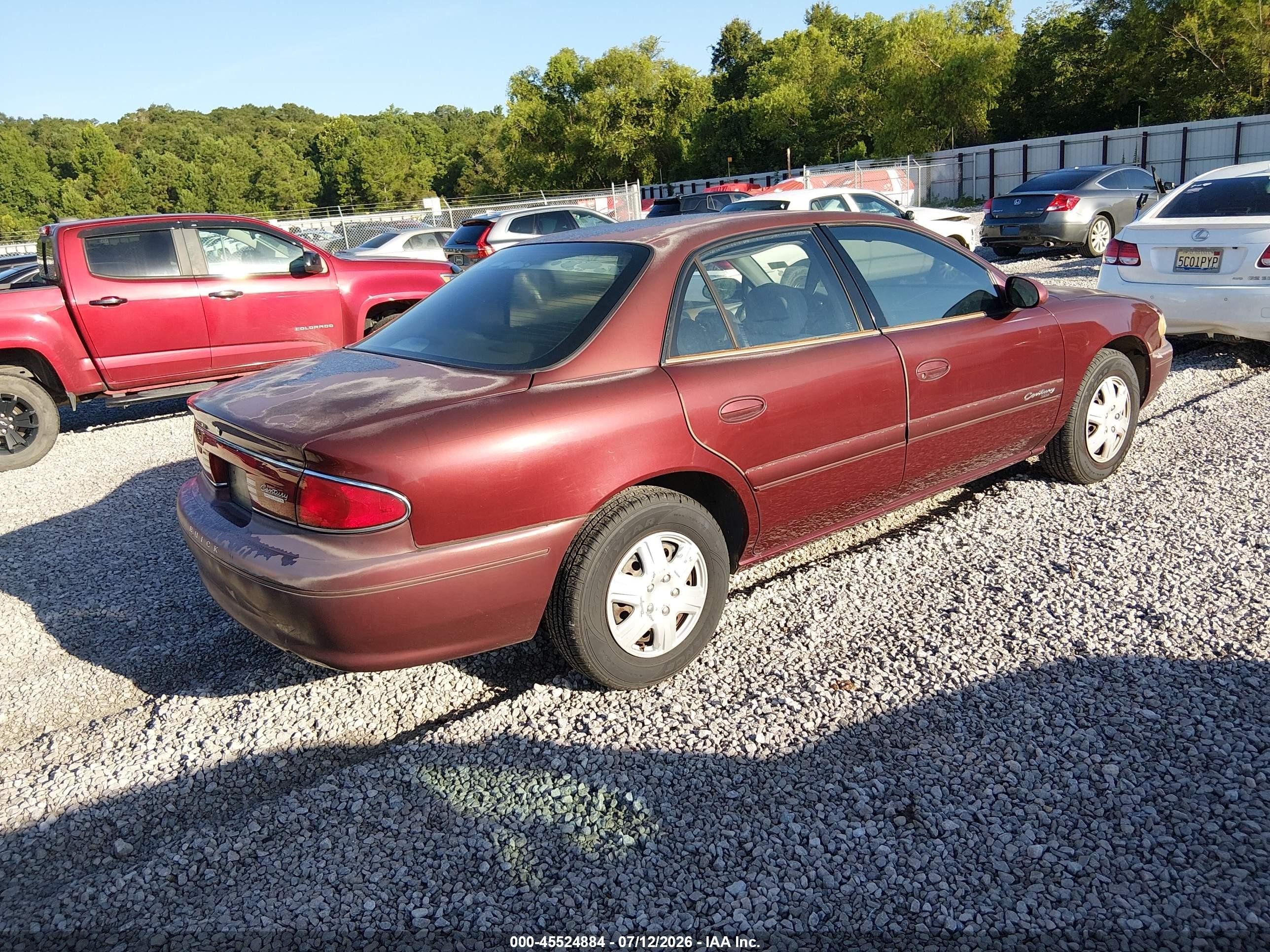 2002 Buick Century Custom Burgundy vin: 2G4WS52J221113796