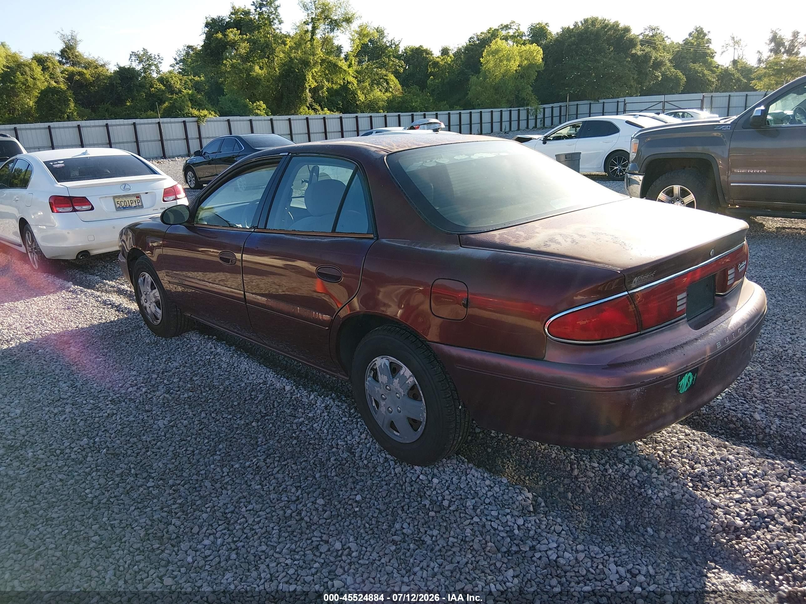 2002 Buick Century Custom Burgundy vin: 2G4WS52J221113796