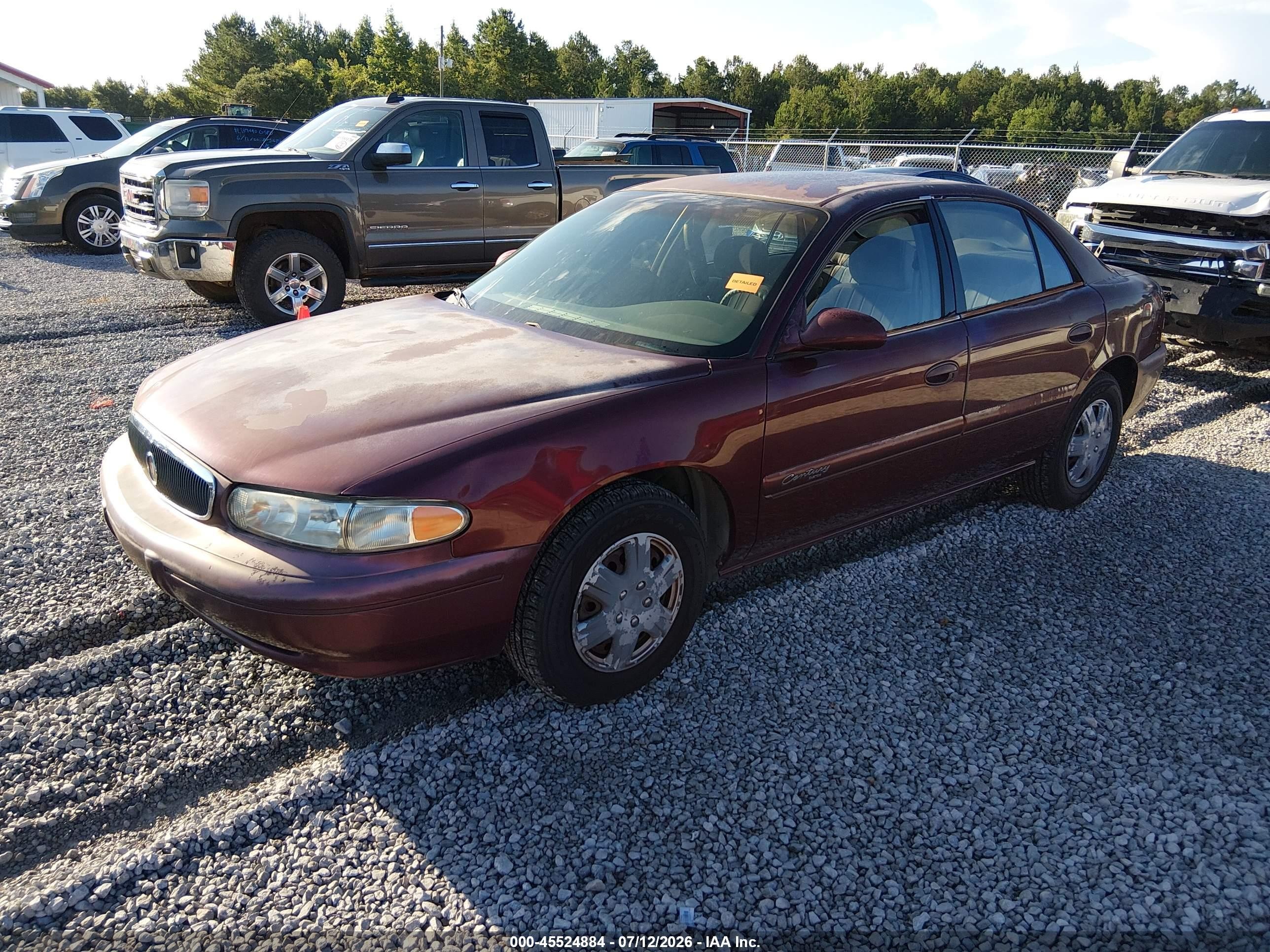 2002 Buick Century Custom Burgundy vin: 2G4WS52J221113796