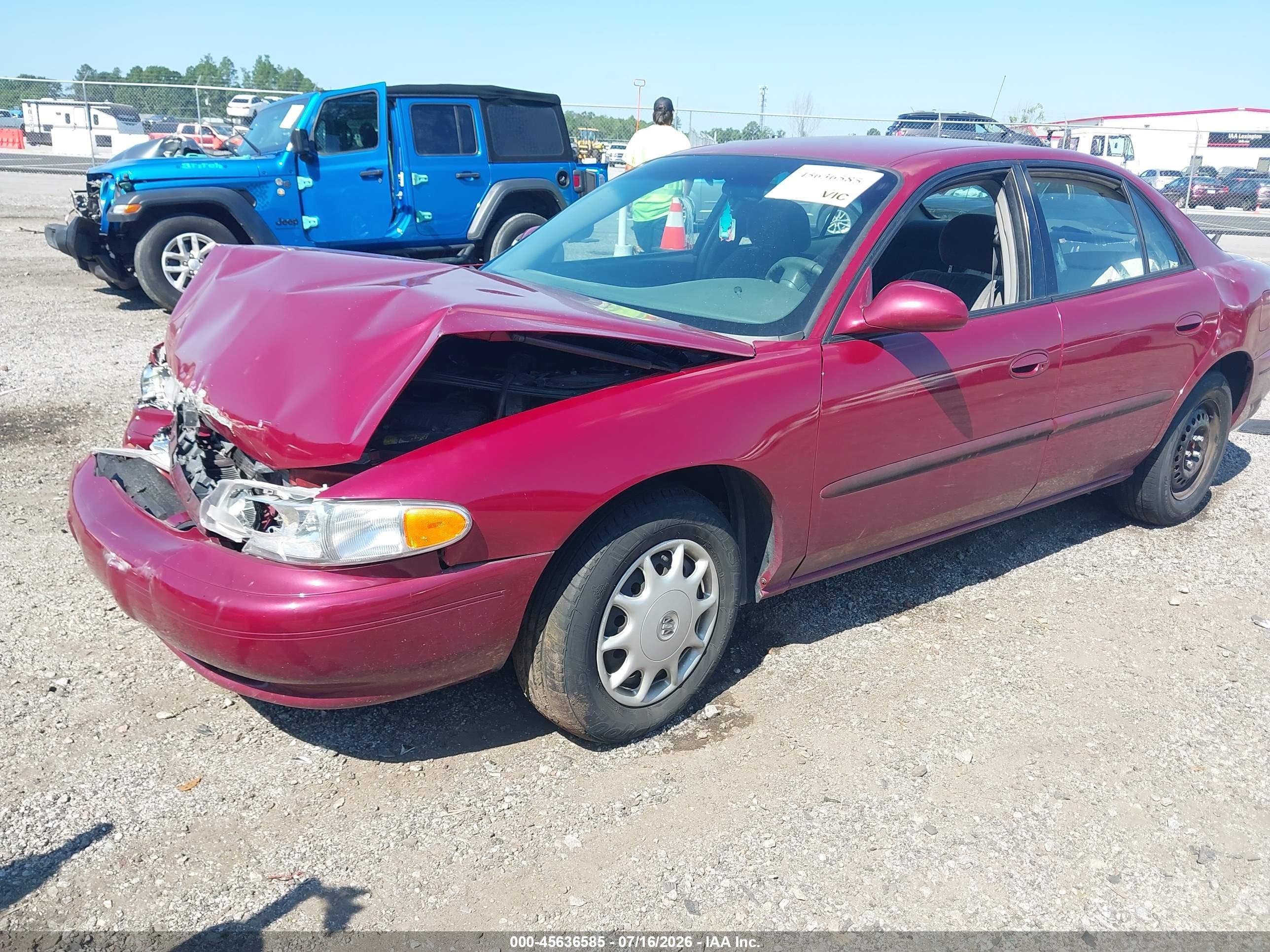 2003 Buick Century Custom Red vin: 2G4WS52J231235799