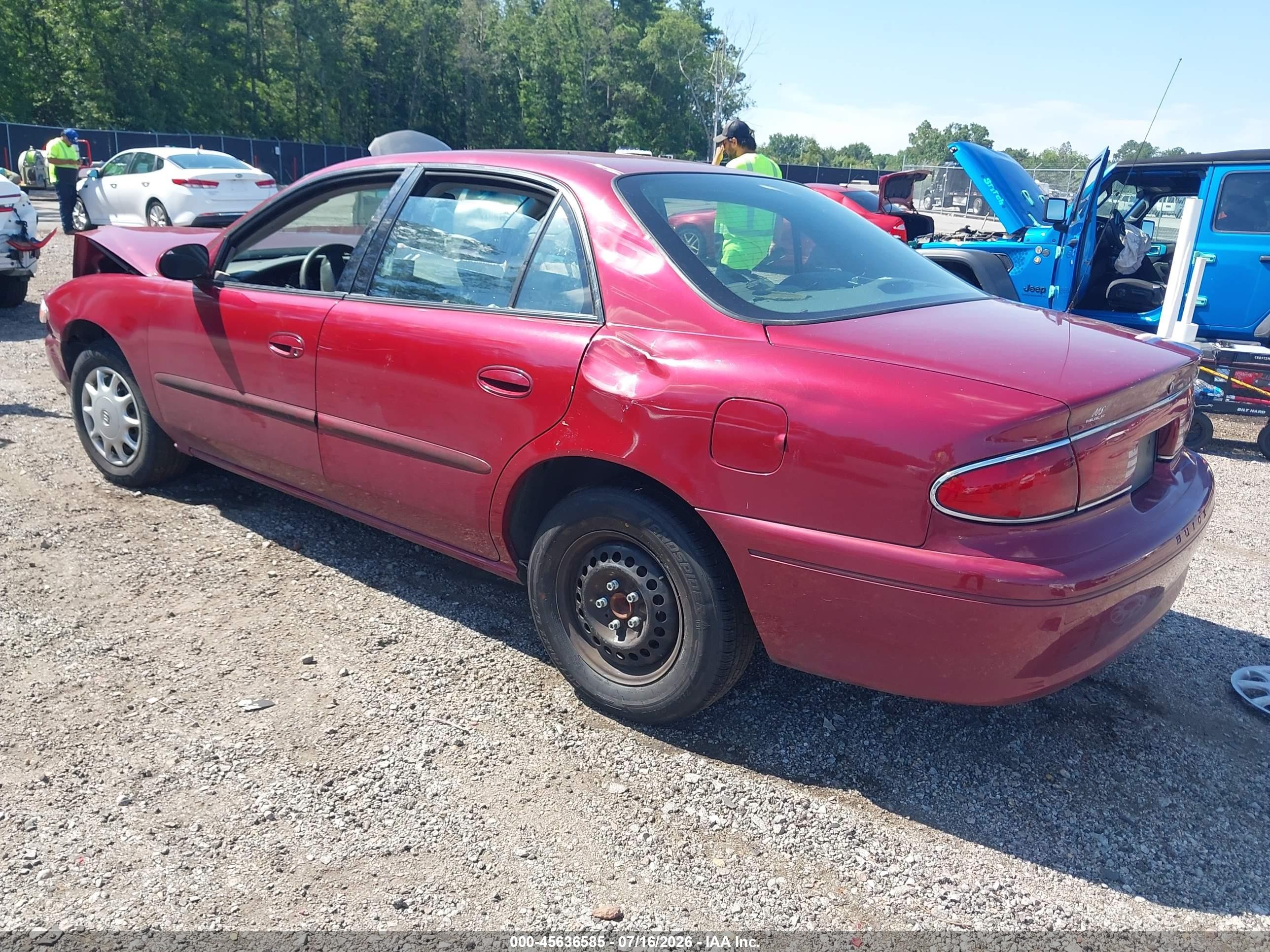 2003 Buick Century Custom Red vin: 2G4WS52J231235799
