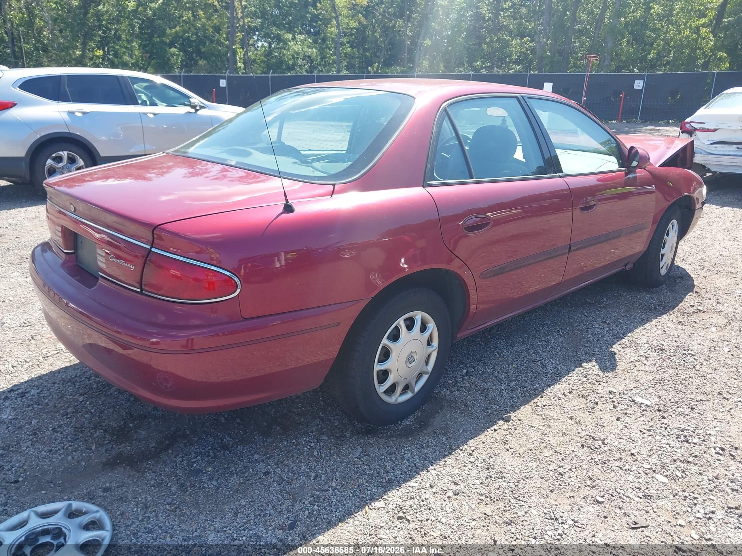 2003 Buick Century Custom Red vin: 2G4WS52J231235799