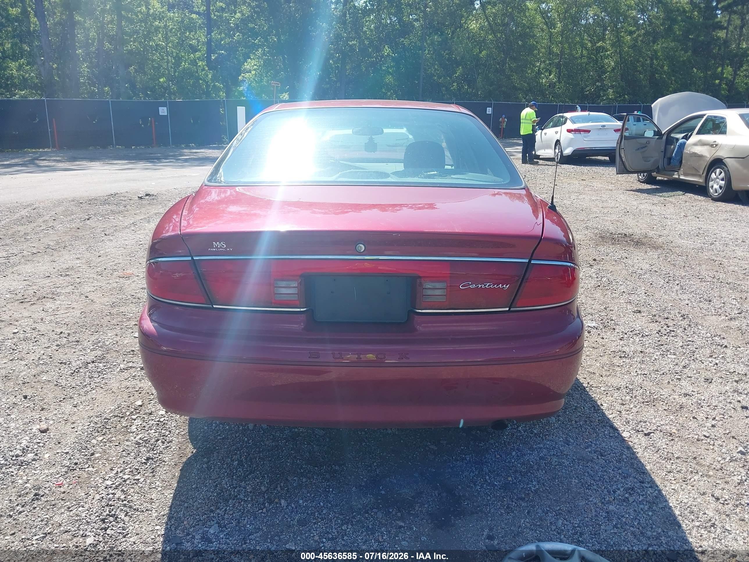 2003 Buick Century Custom Red vin: 2G4WS52J231235799