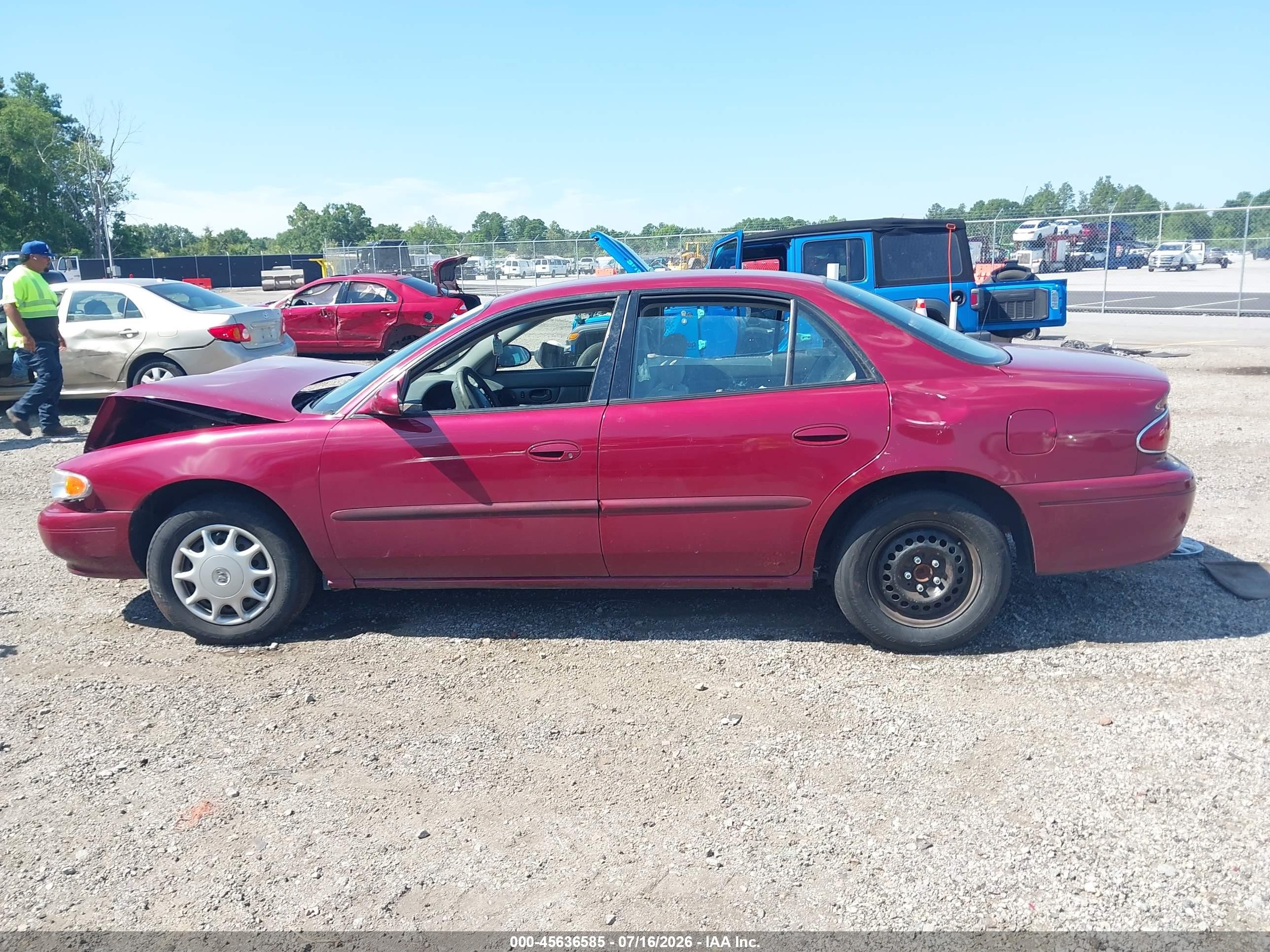 2003 Buick Century Custom Red vin: 2G4WS52J231235799