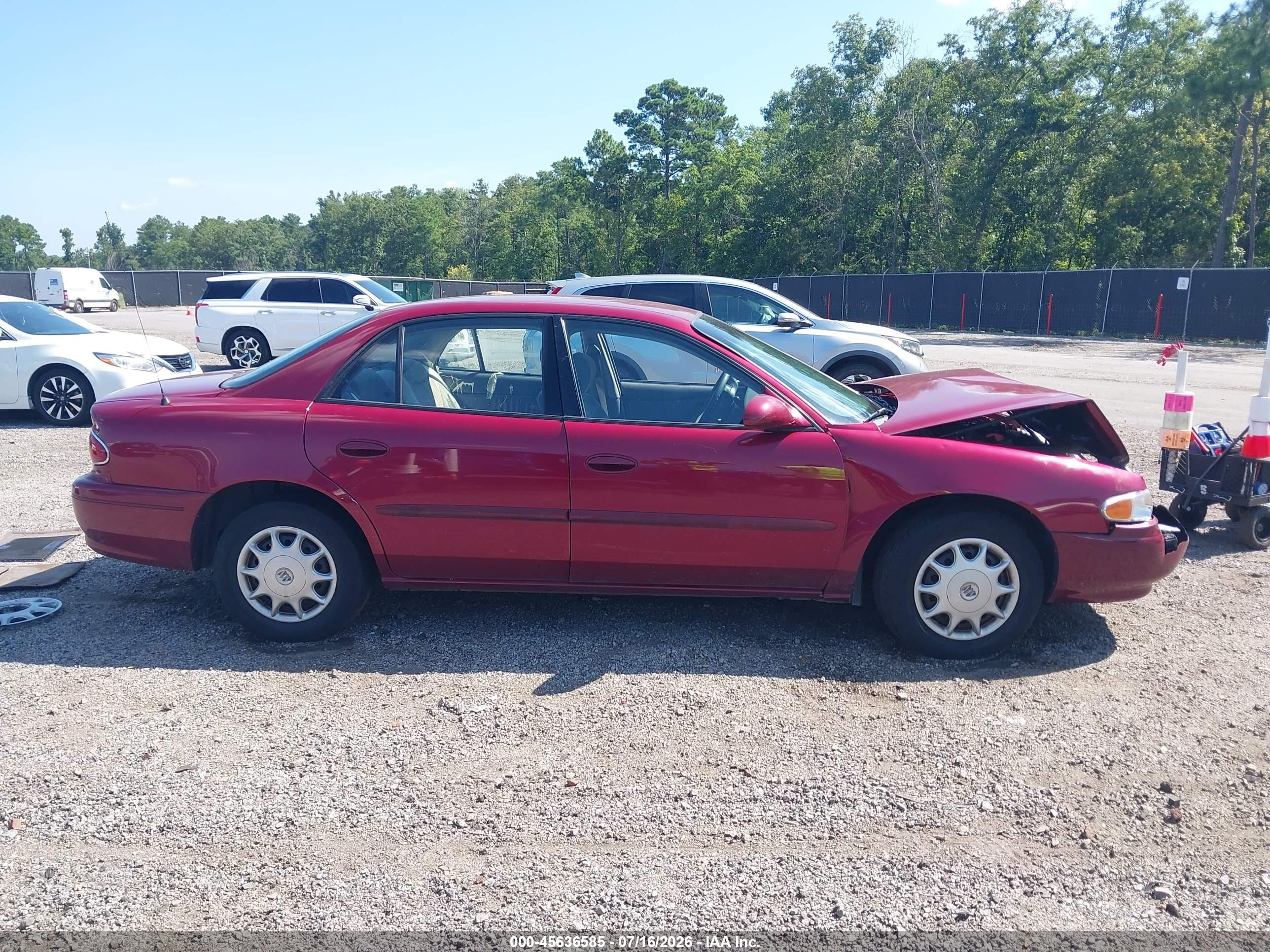 2003 Buick Century Custom Red vin: 2G4WS52J231235799