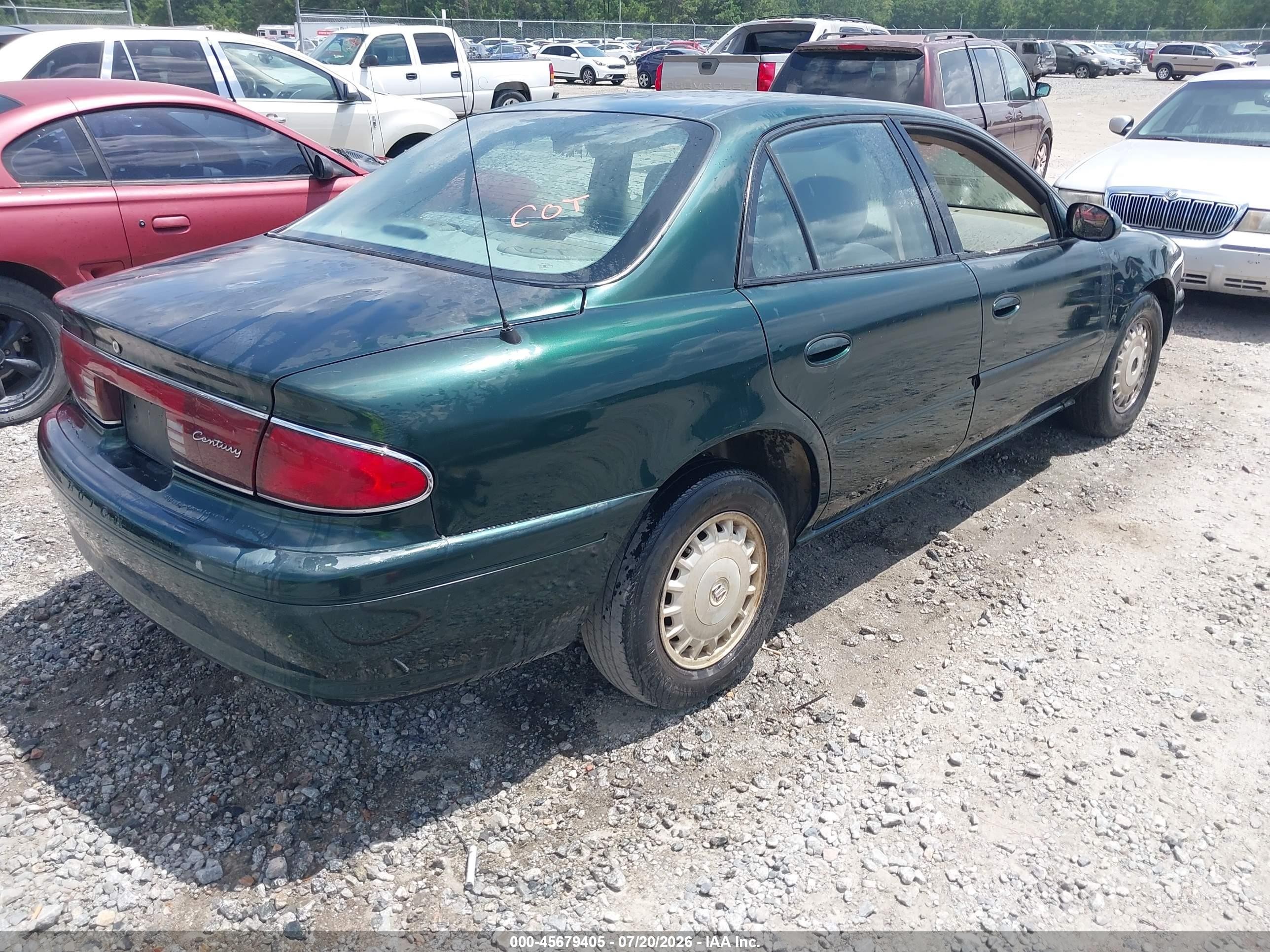 2003 Buick Century Custom Green vin: 2G4WS52J231247841