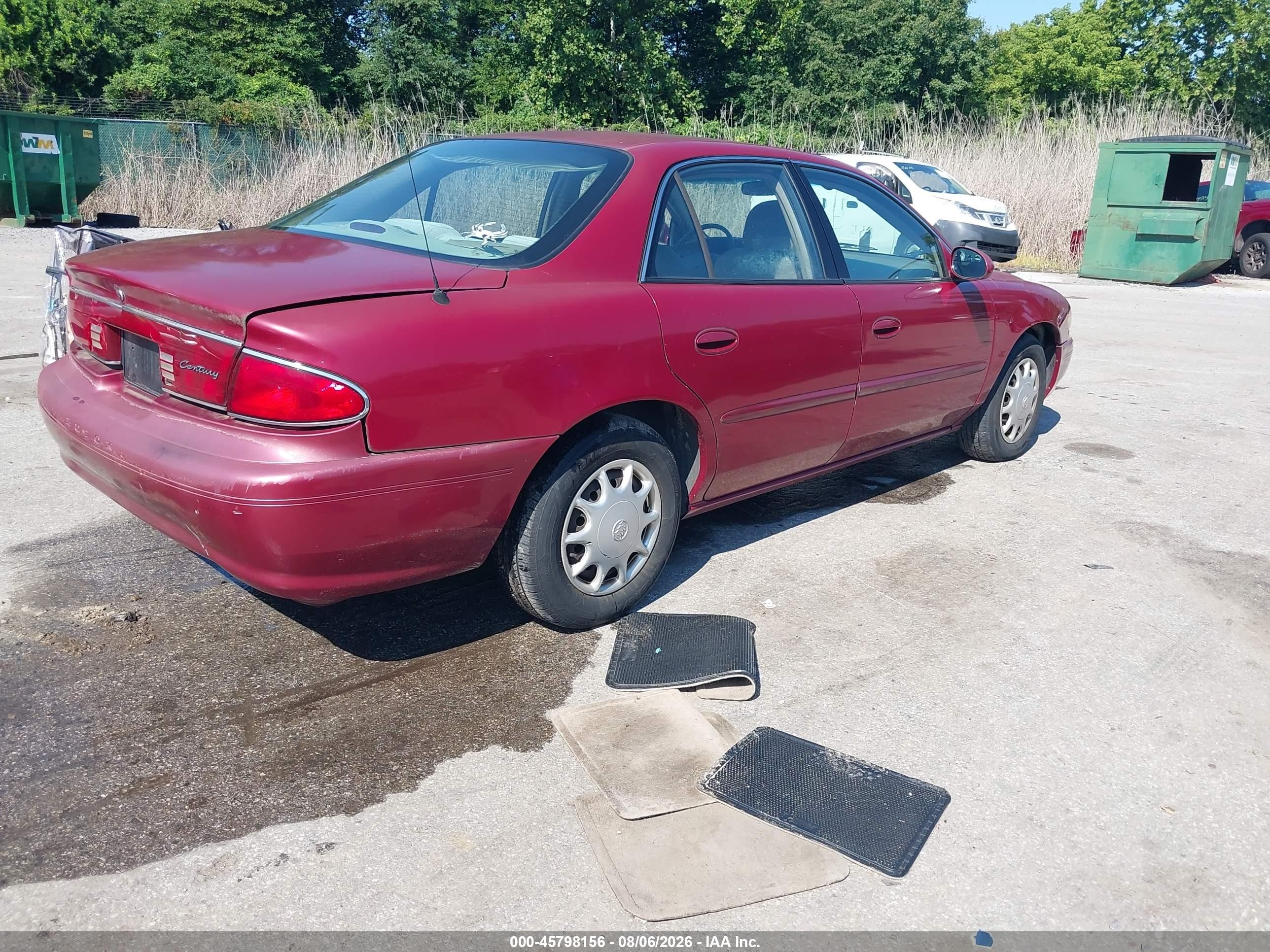 2004 Buick Century   Red vin: 2G4WS52J241176738