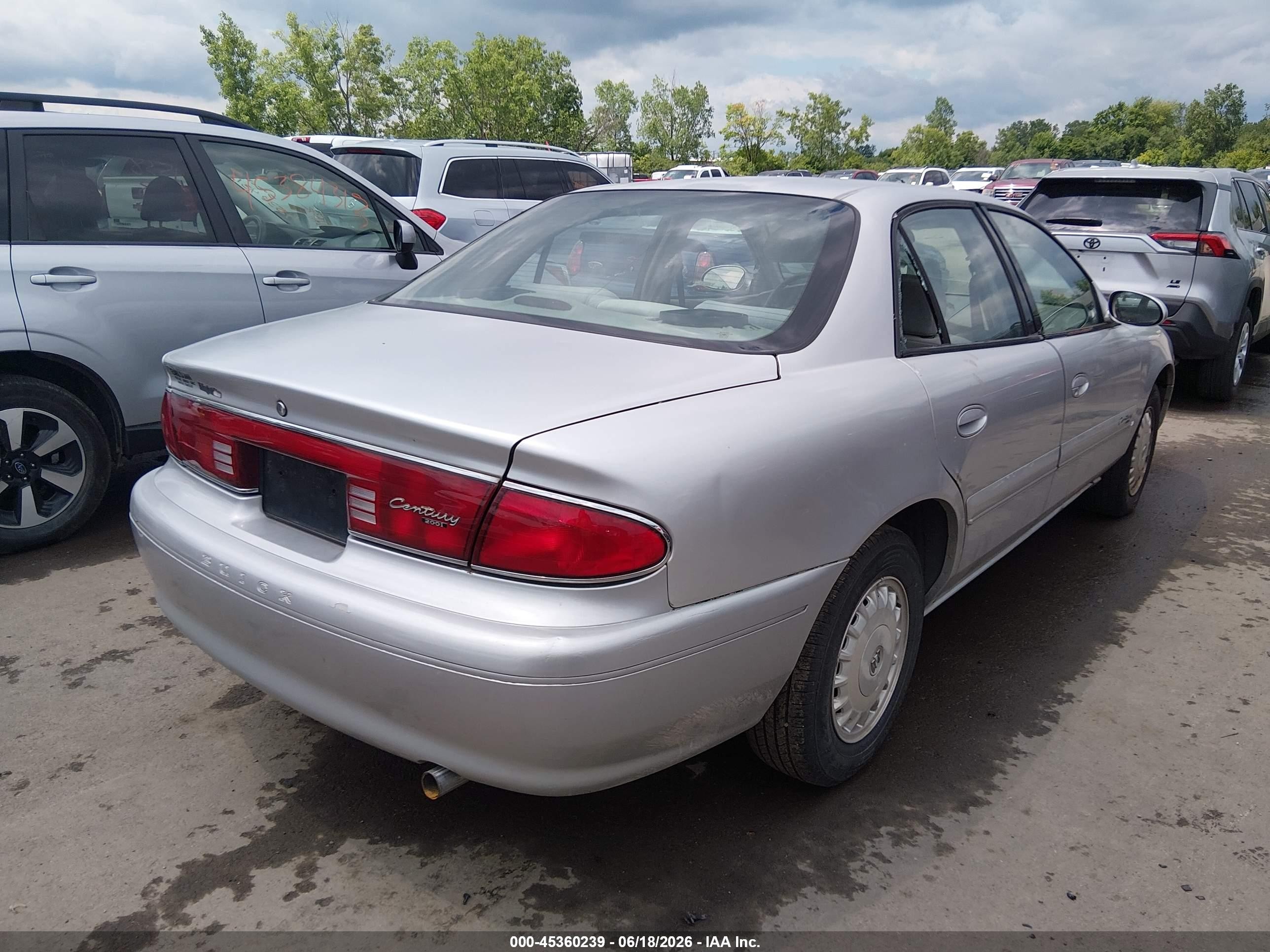 2001 Buick Century Custom Silver vin: 2G4WS52J411236627