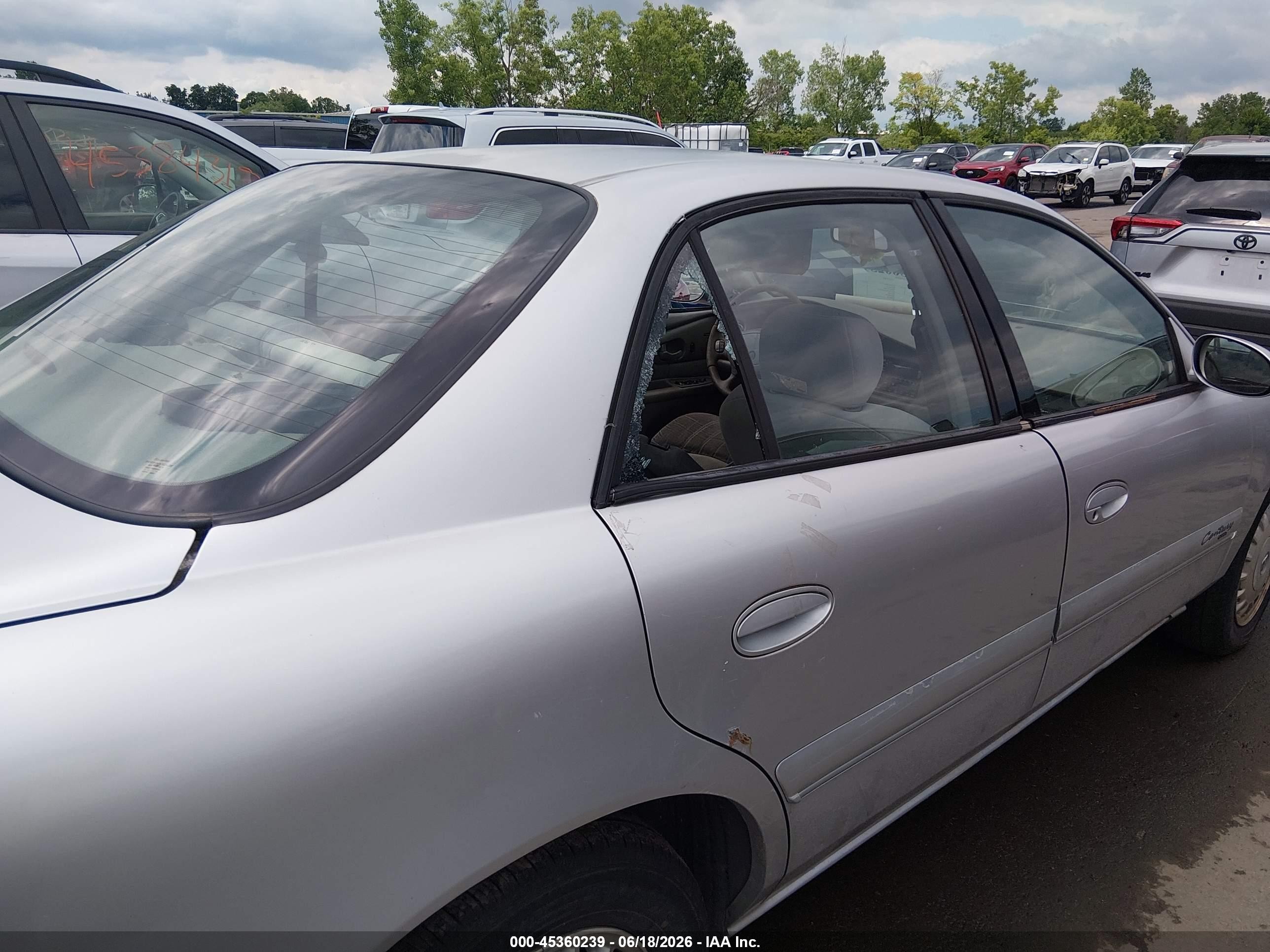 2001 Buick Century Custom Silver vin: 2G4WS52J411236627