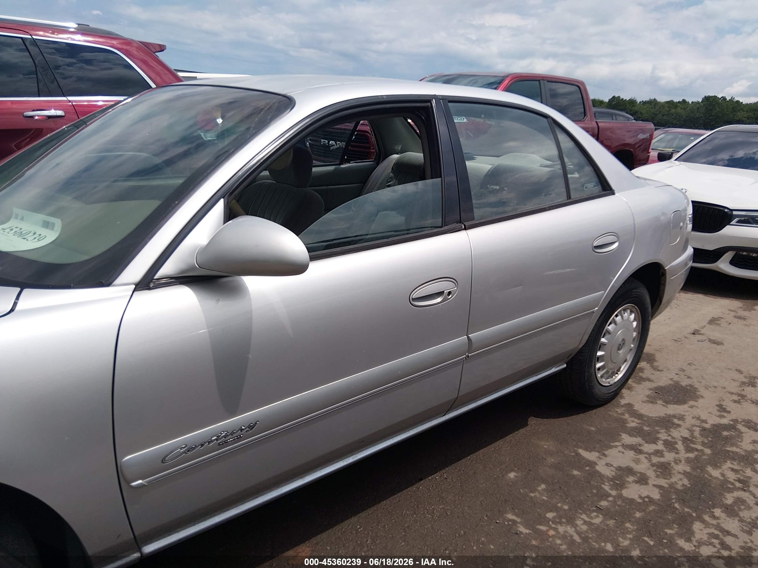 2001 Buick Century Custom Silver vin: 2G4WS52J411236627
