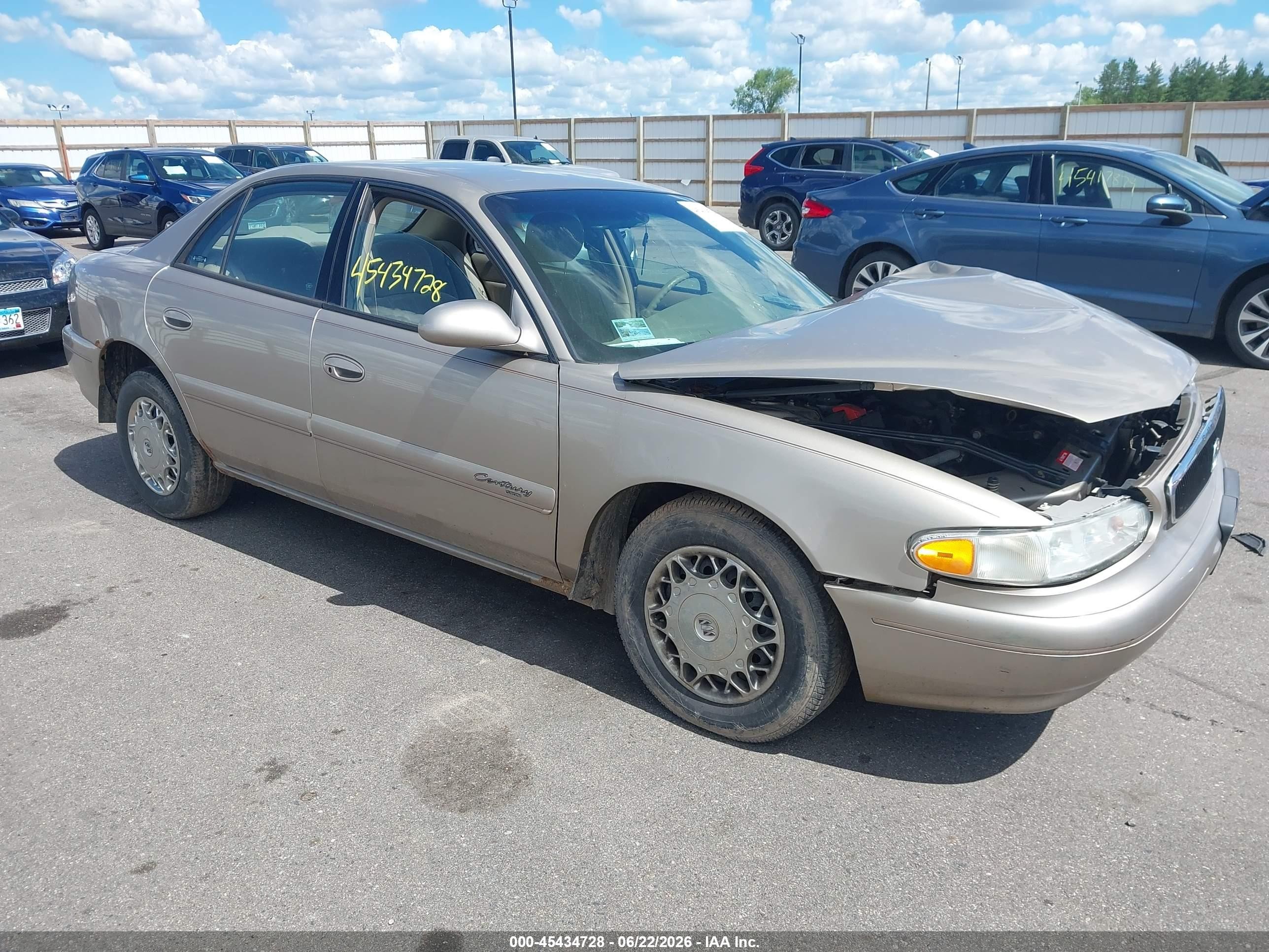 2002 Buick Century Custom Beige vin: 2G4WS52J421218047