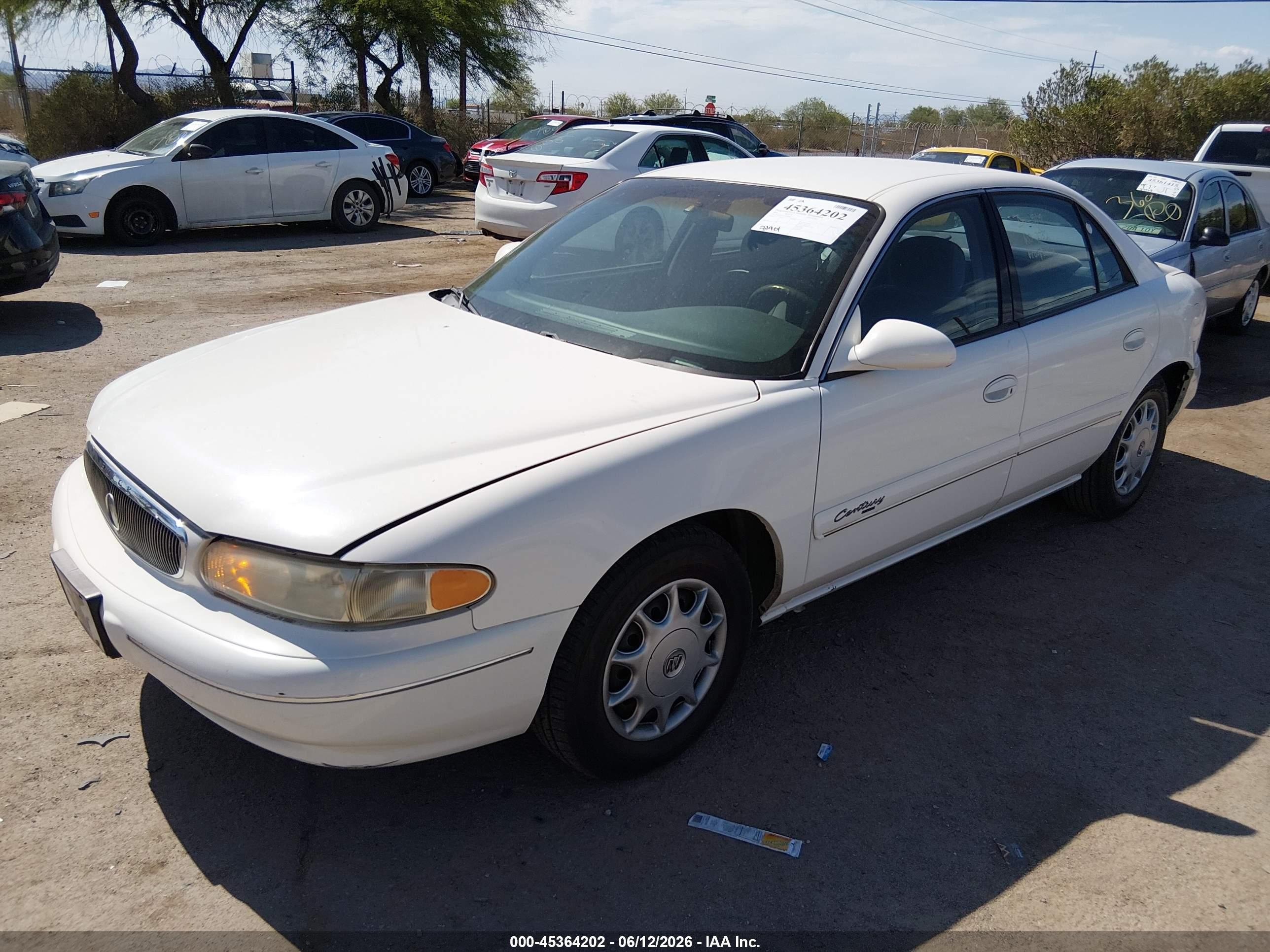 2002 Buick Century Custom White vin: 2G4WS52J421239383