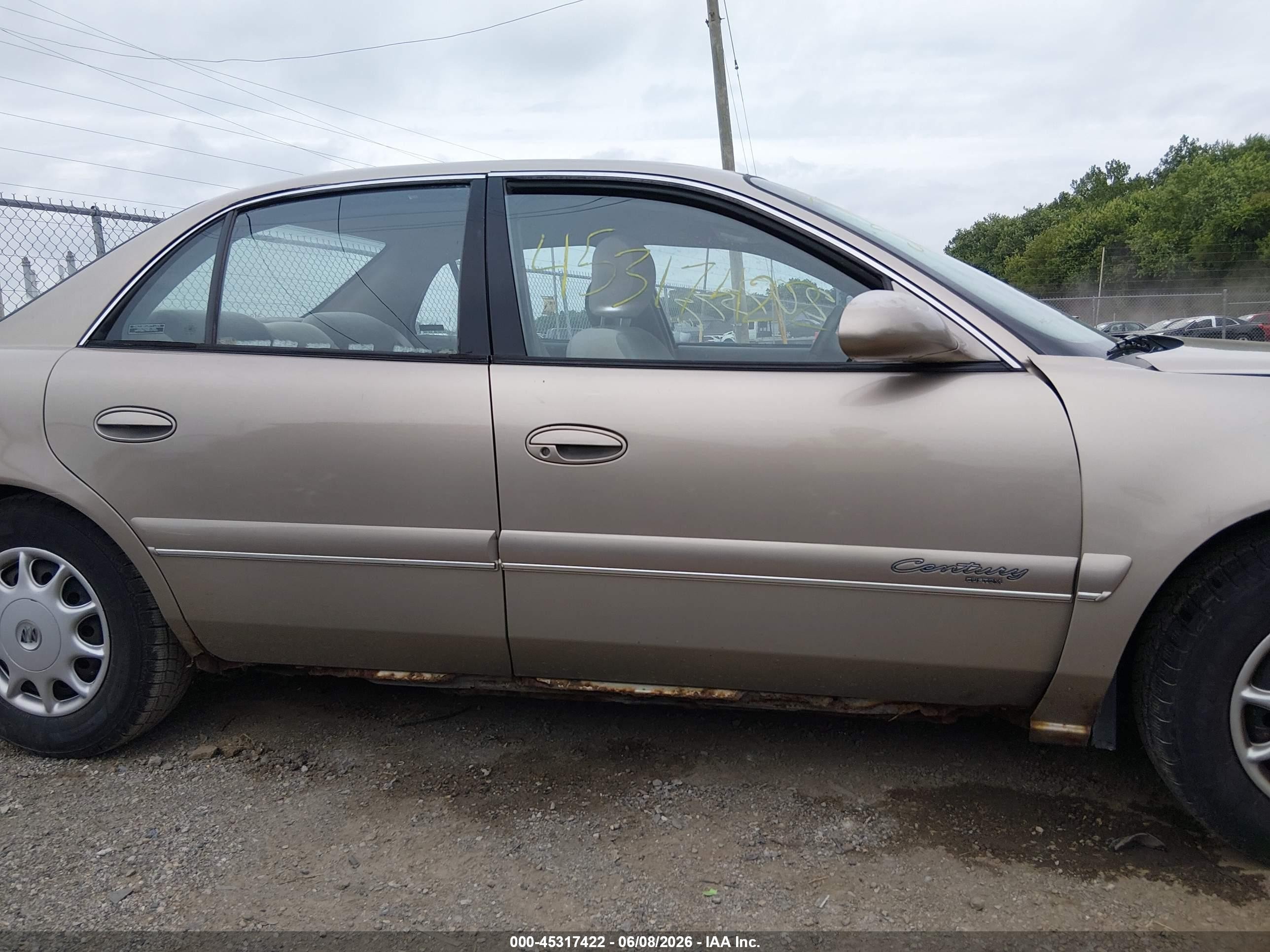 2000 Buick Century Custom Gold vin: 2G4WS52J4Y1306010