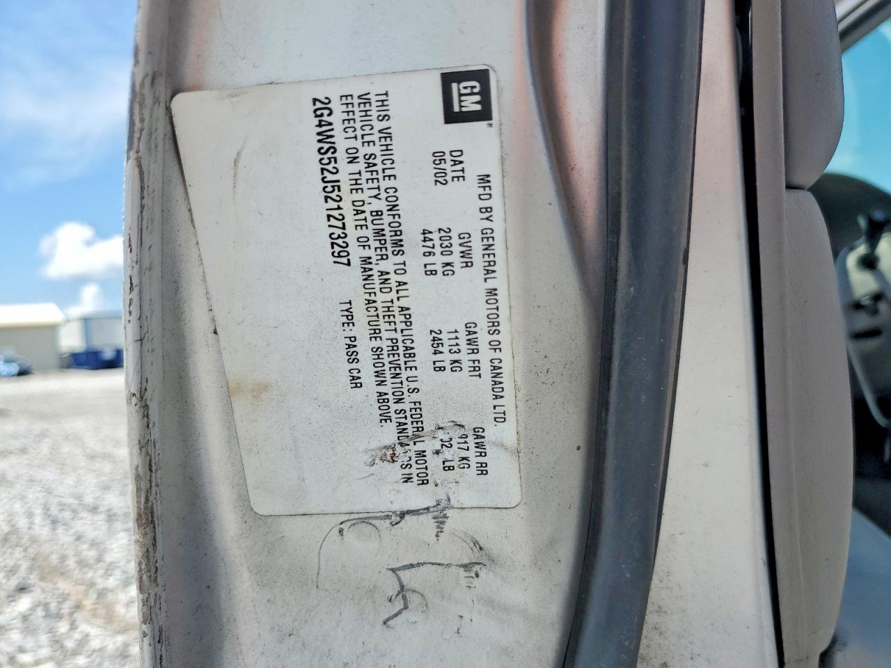 2002 Buick Century Silver vin: 2G4WS52J521273297
