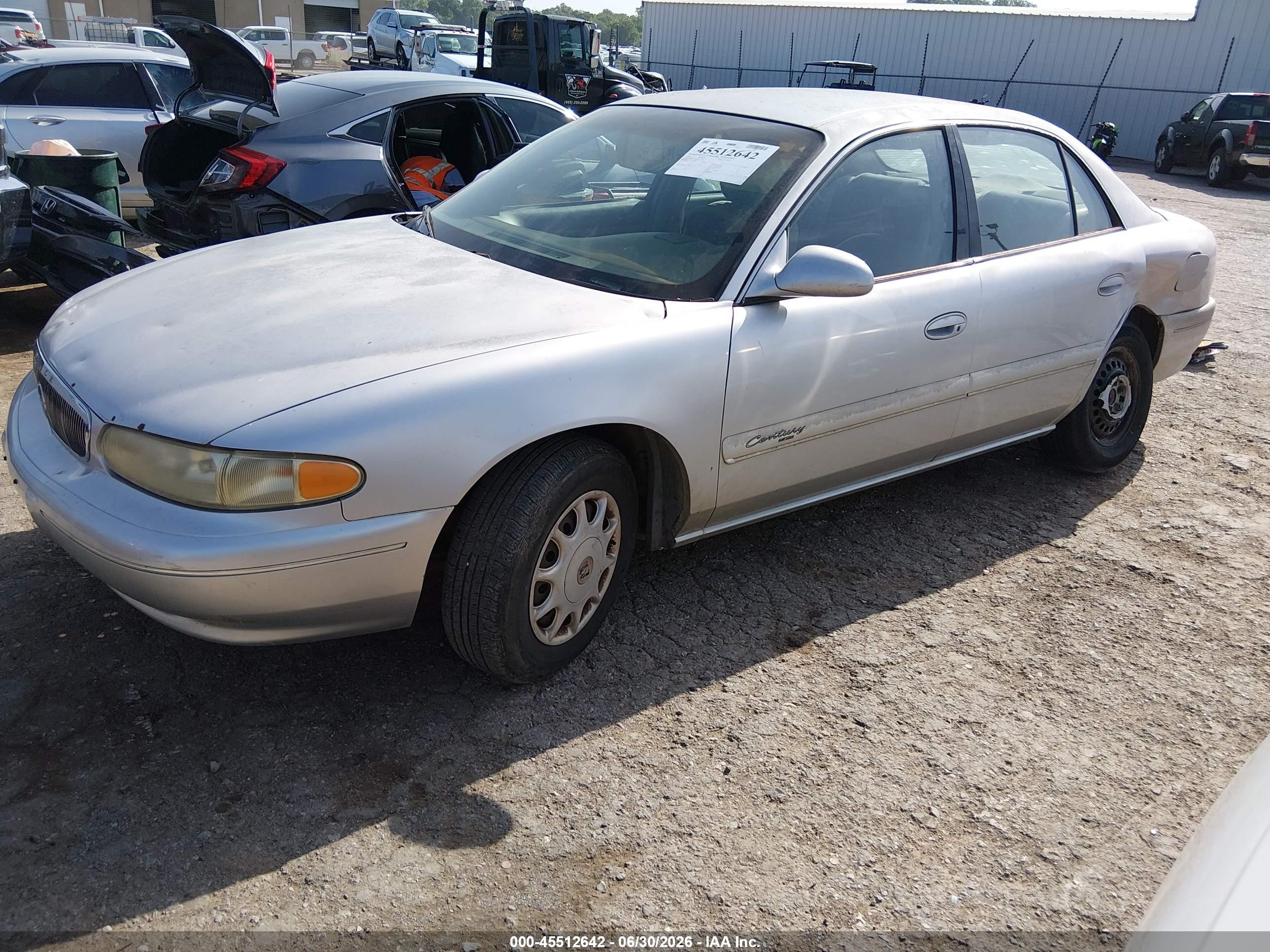 2001 Buick Century Custom Silver vin: 2G4WS52J611317578