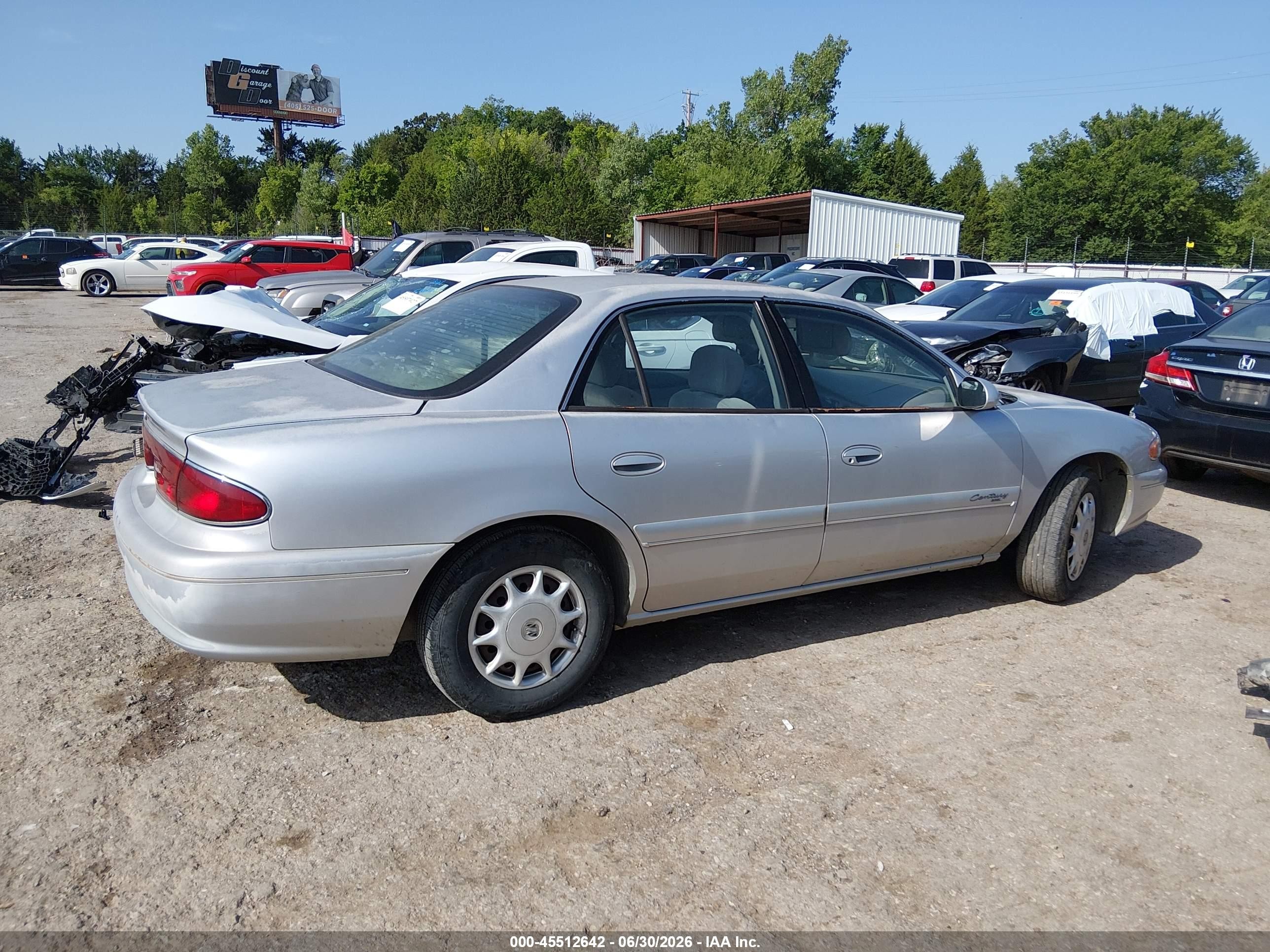 2001 Buick Century Custom Silver vin: 2G4WS52J611317578