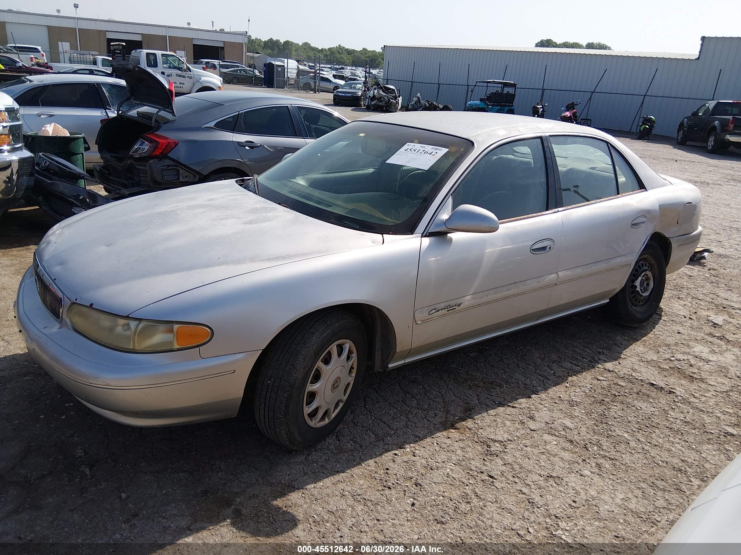 2001 Buick Century Custom Silver vin: 2G4WS52J611317578