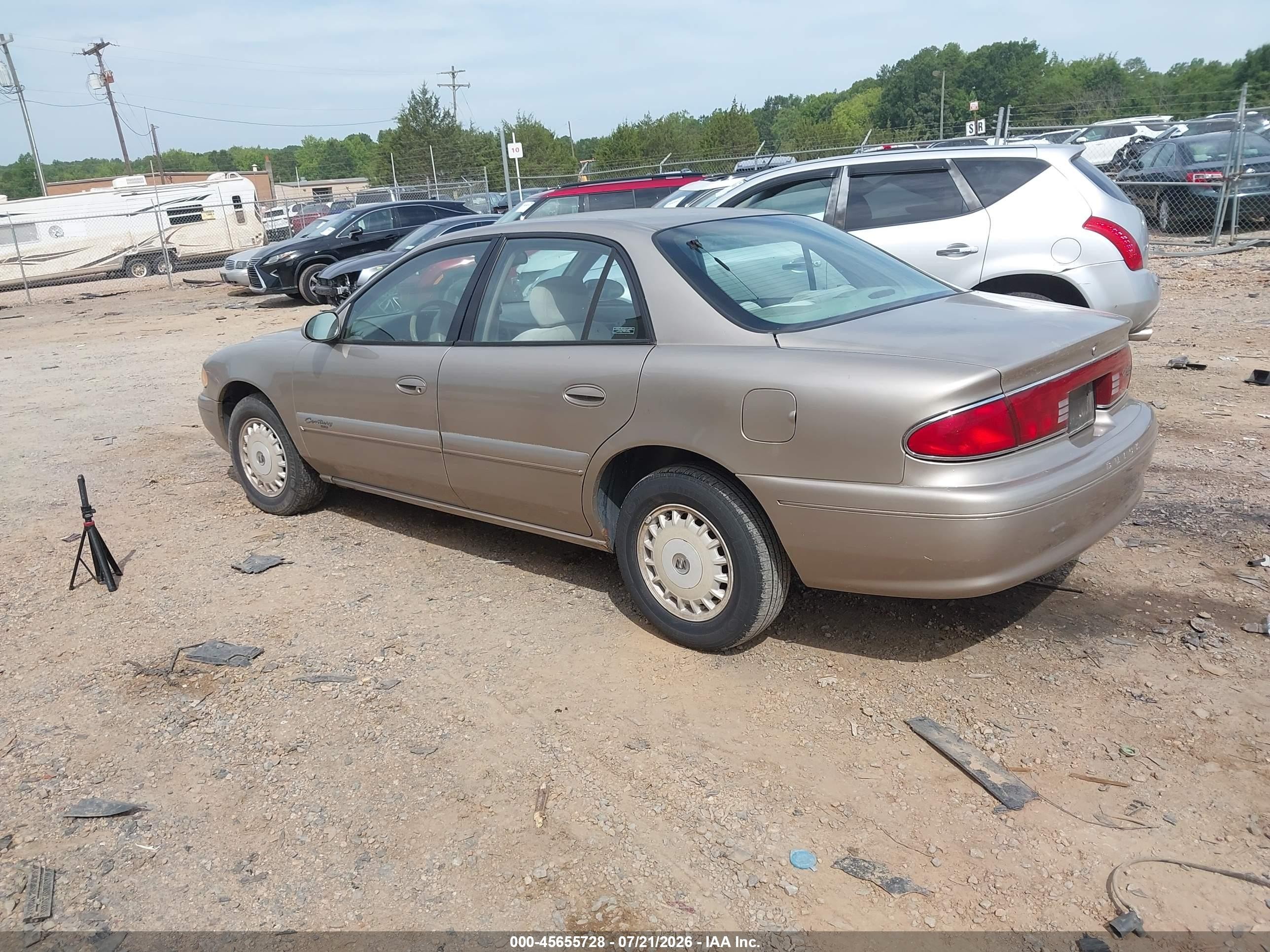 2001 Buick Century Custom Gold vin: 2G4WS52J711162460