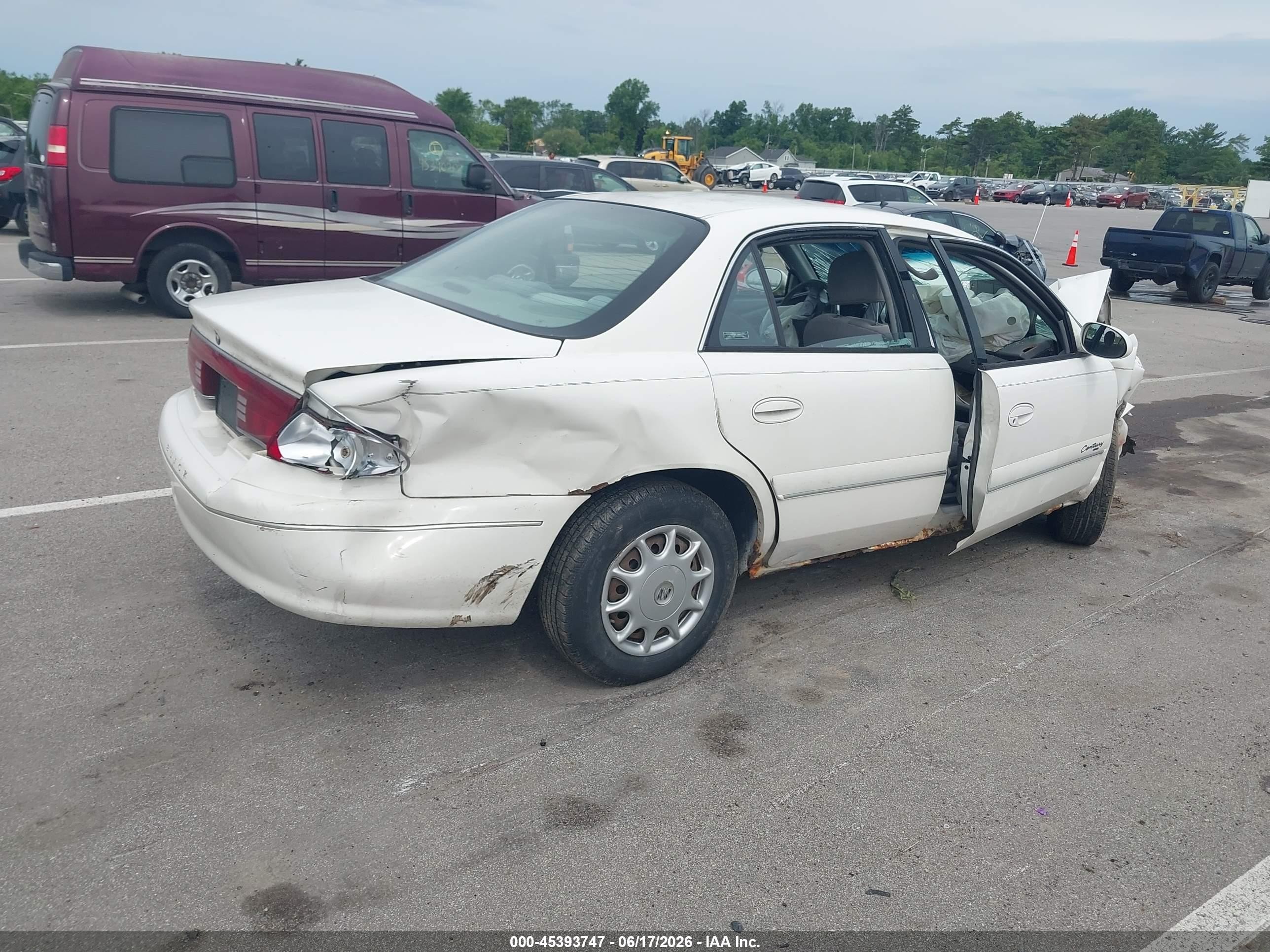 2001 Buick Century Custom White vin: 2G4WS52J711175368
