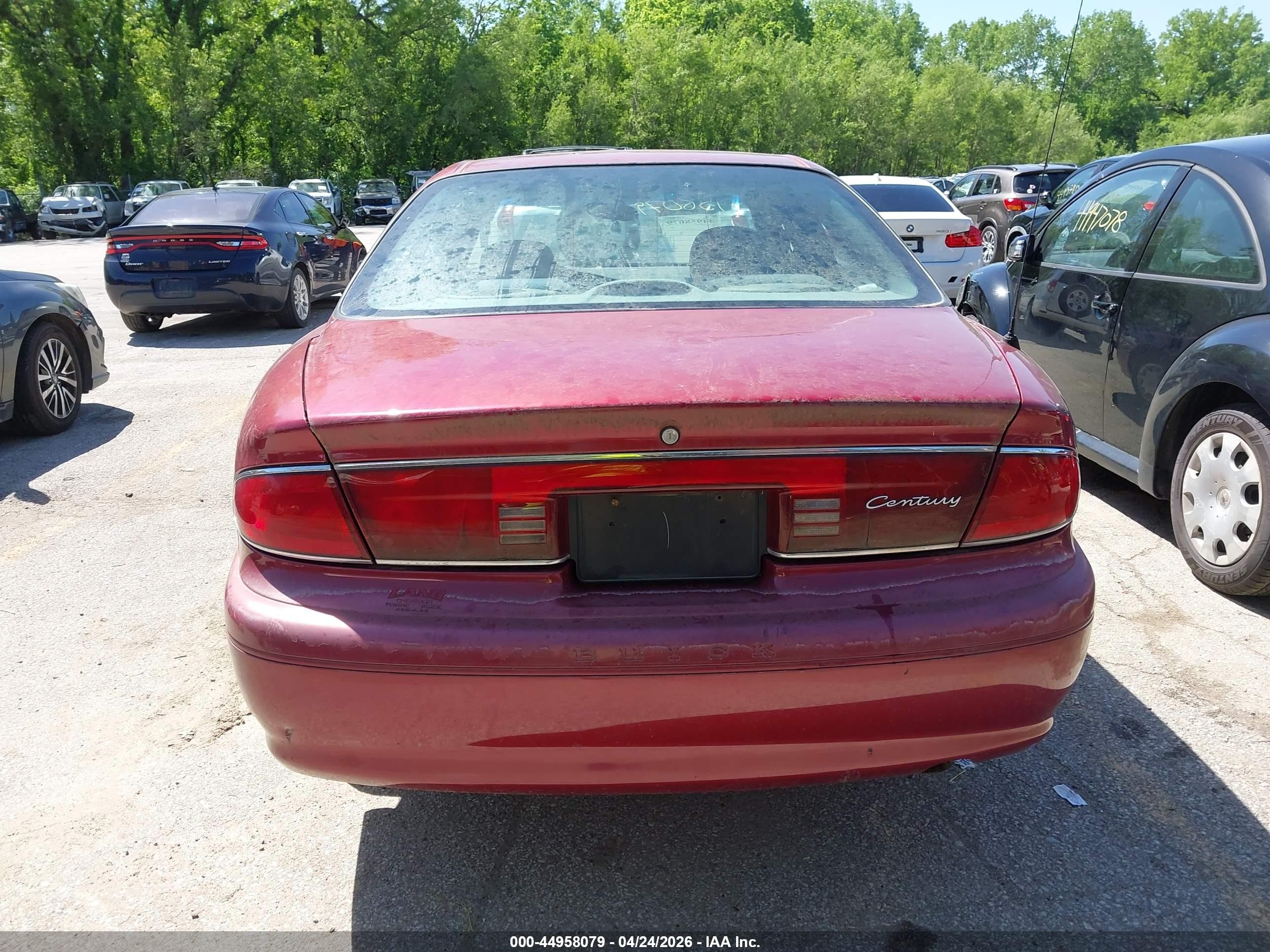 2003 Buick Century Custom Red vin: 2G4WS52J731249357