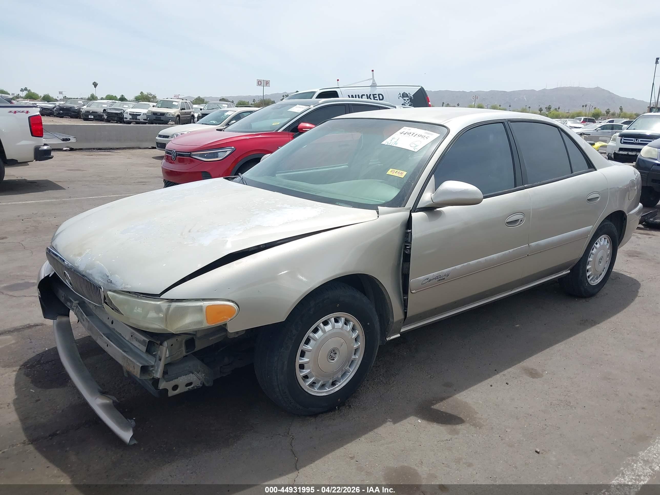 2001 Buick Century Custom Gold vin: 2G4WS52J811324256