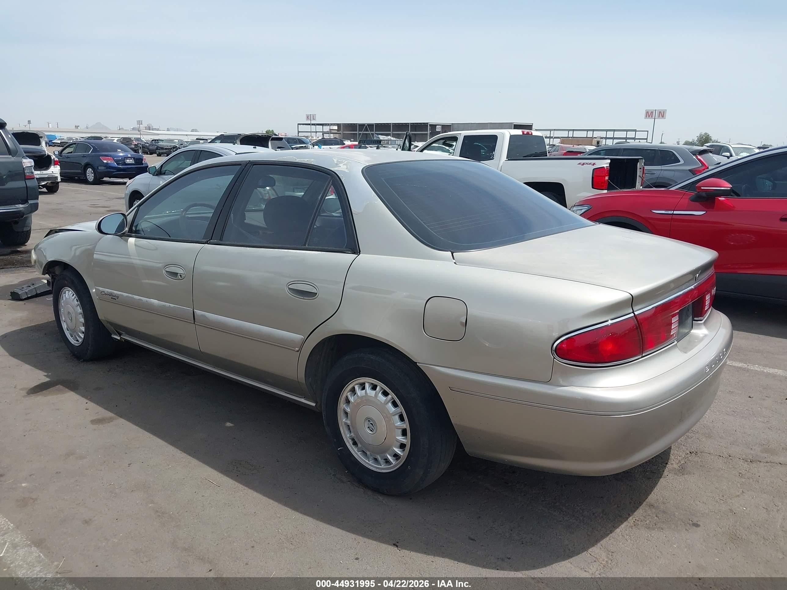2001 Buick Century Custom Gold vin: 2G4WS52J811324256