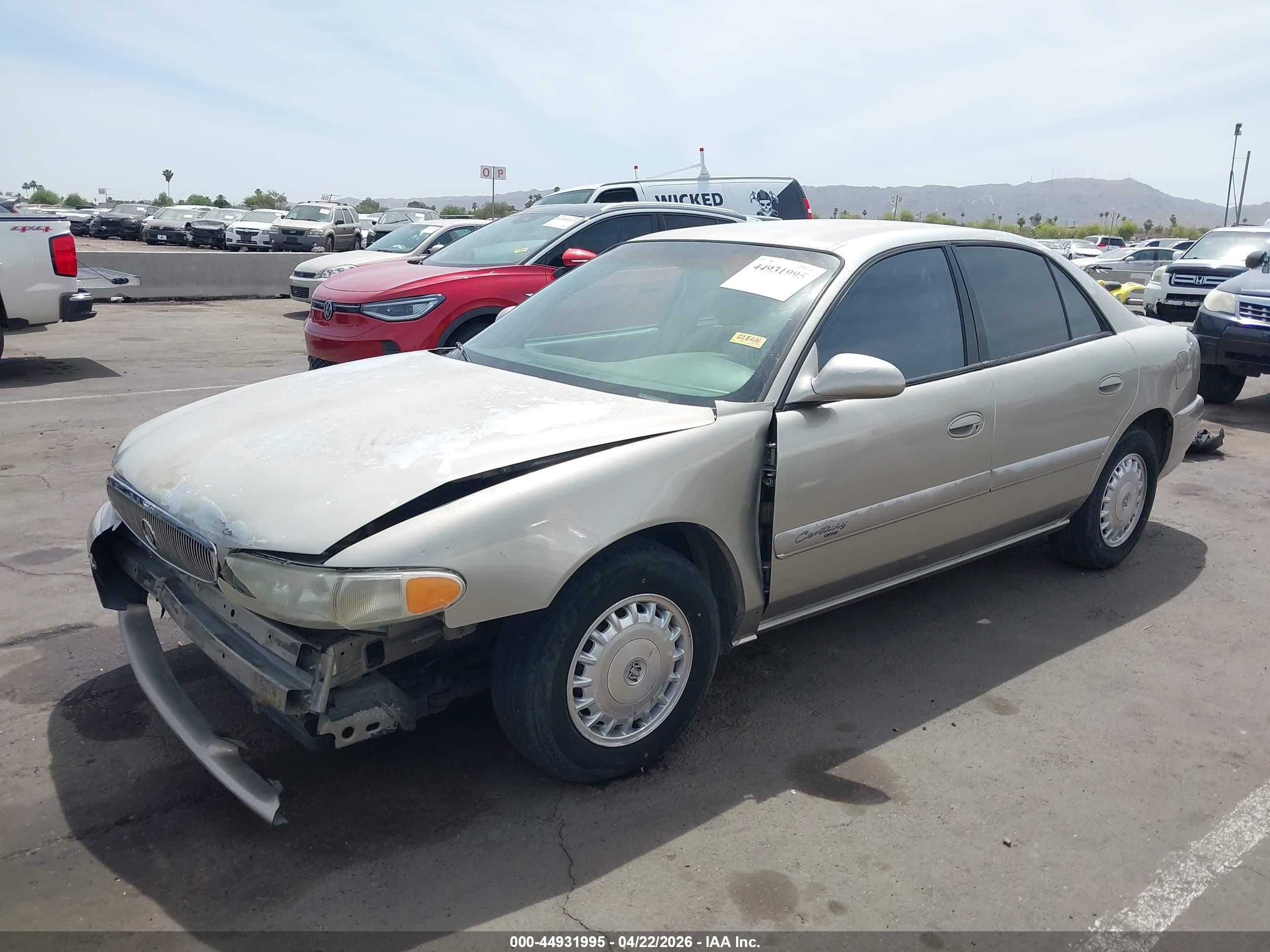 2001 Buick Century Custom Gold vin: 2G4WS52J811324256