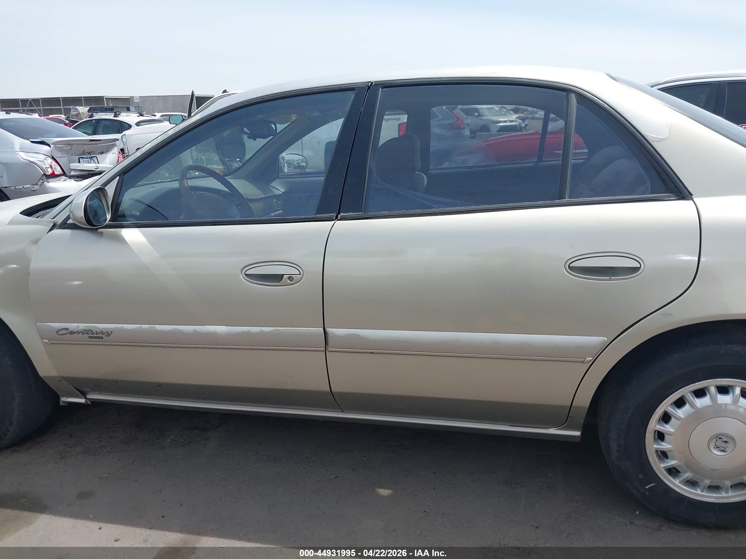 2001 Buick Century Custom Gold vin: 2G4WS52J811324256