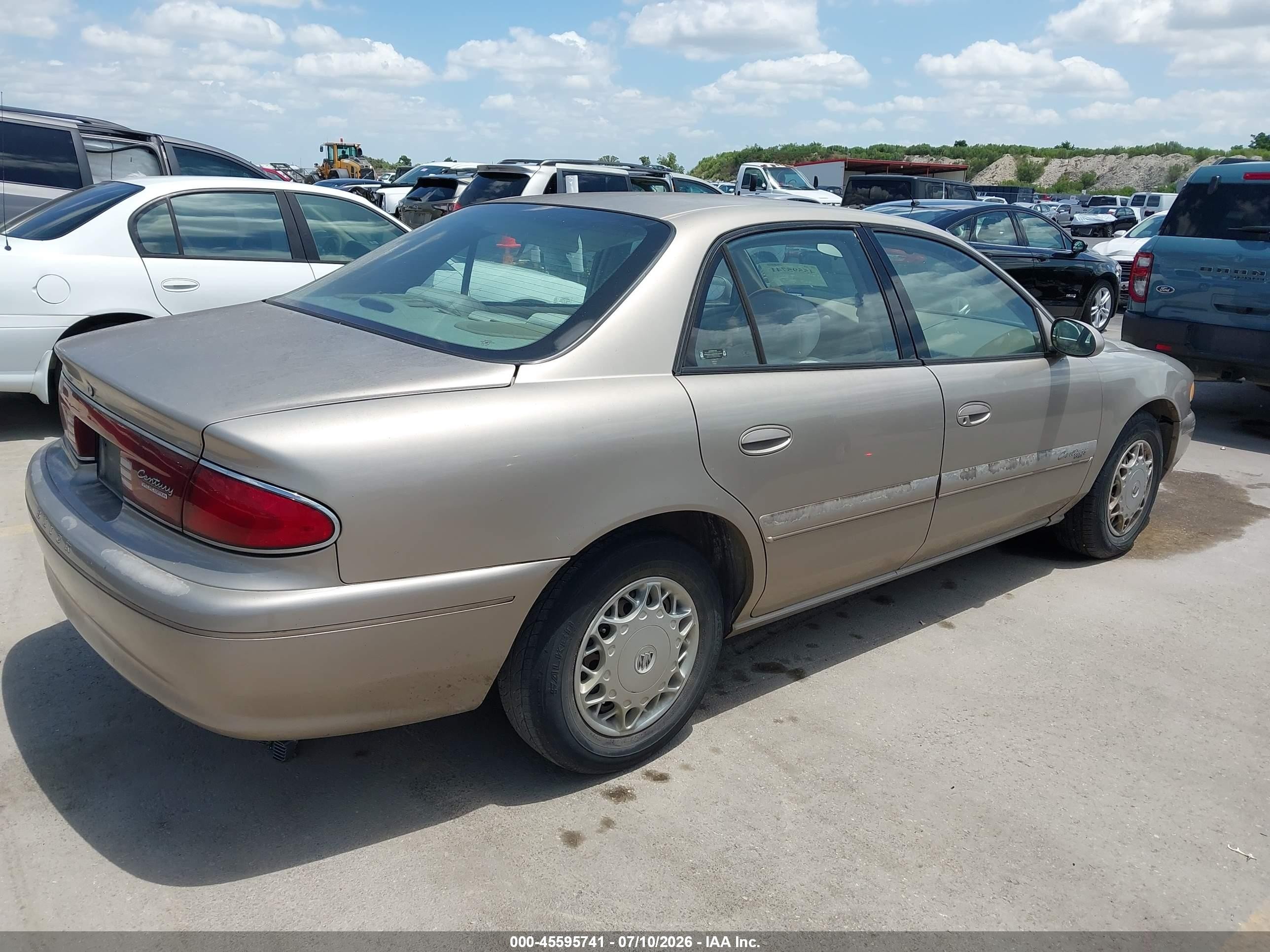 2002 Buick Century Custom Gold vin: 2G4WS52J821185148