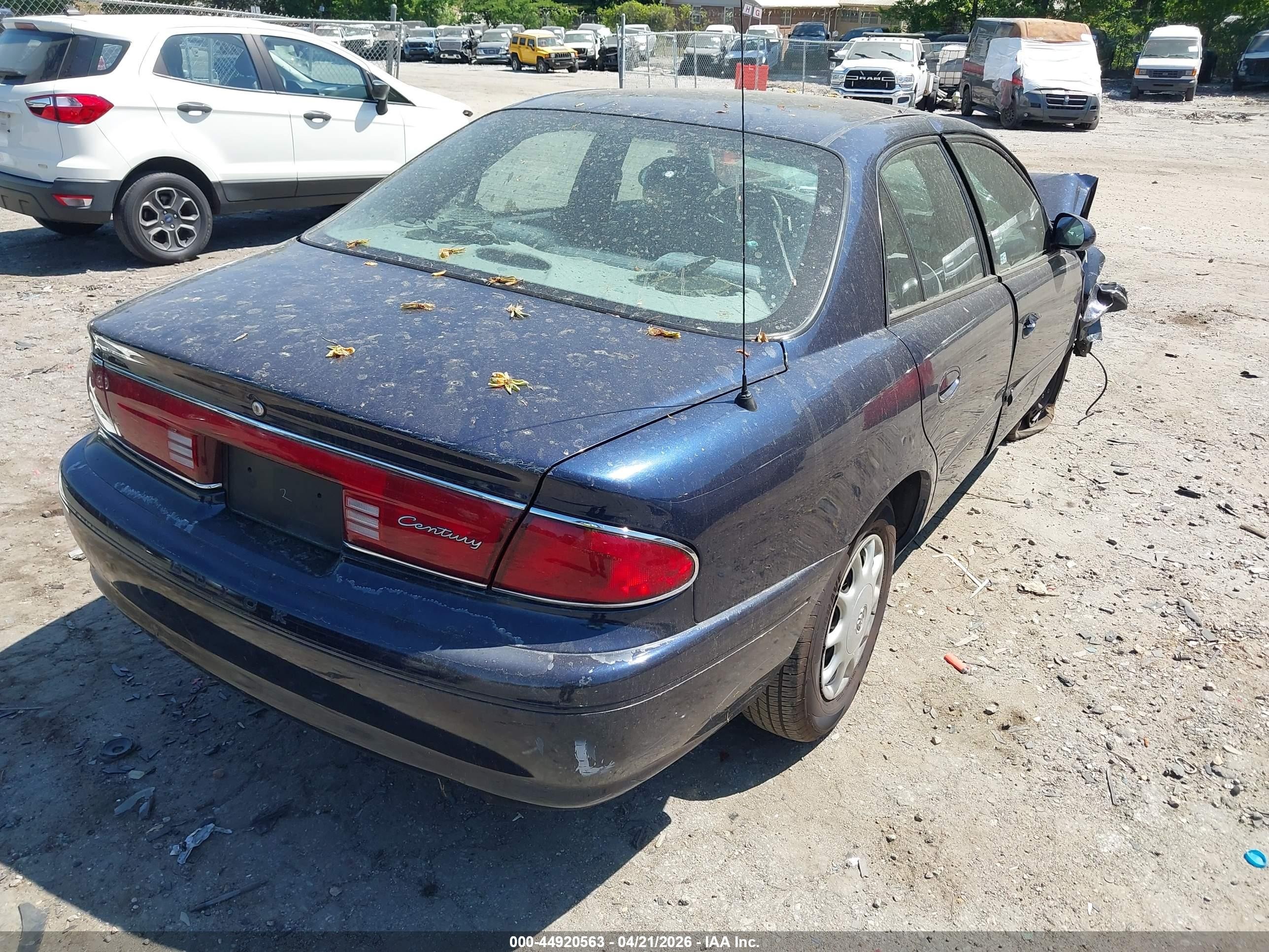 2003 Buick Century Custom Dark Blue vin: 2G4WS52J831136307