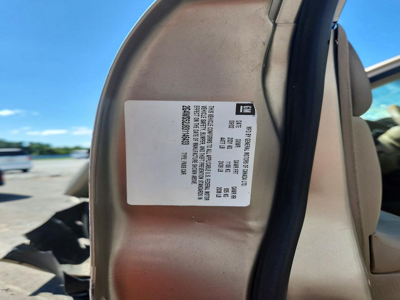 2003 Buick Century Custom Tan vin: 2G4WS52J831146433