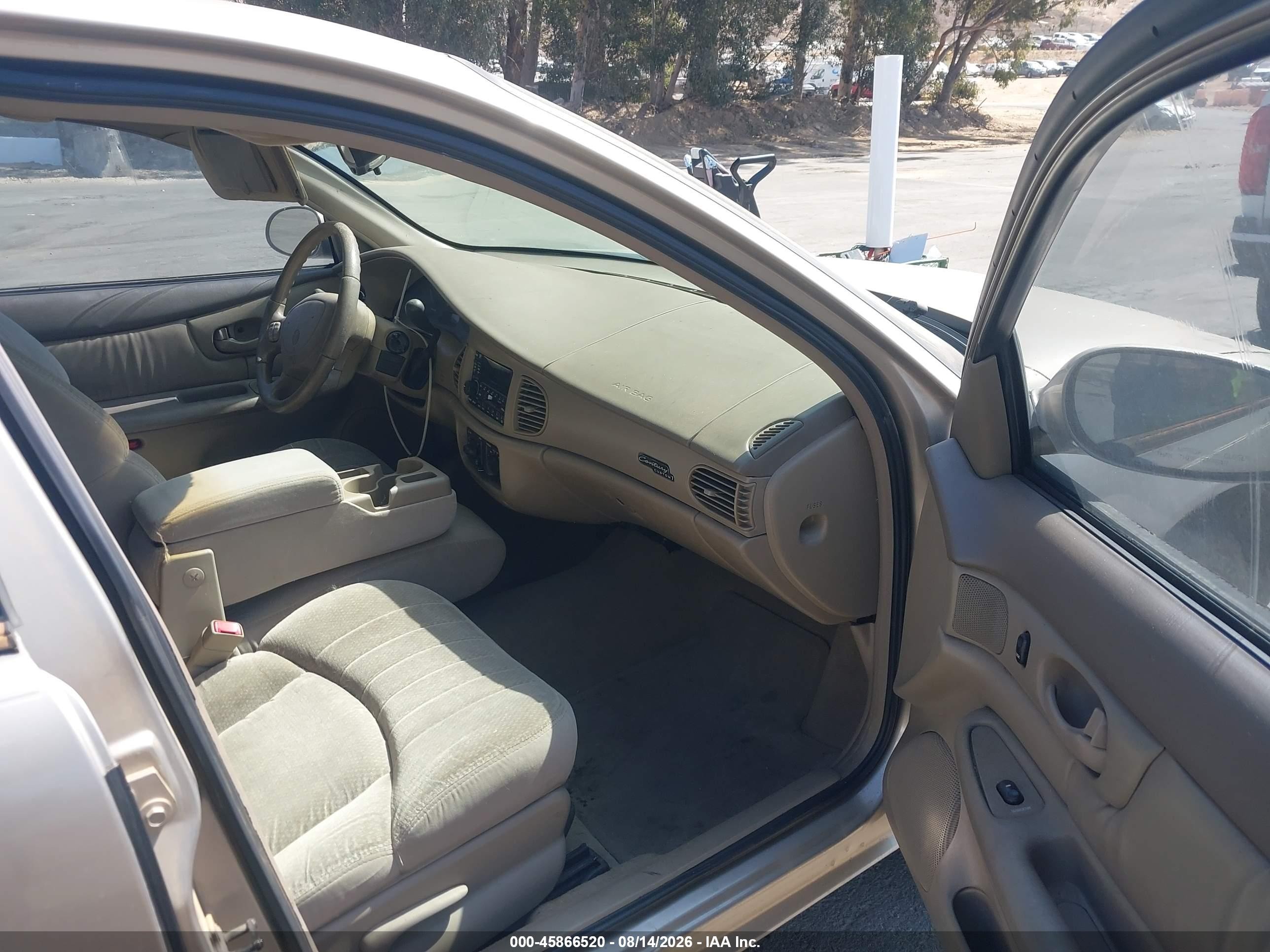 2001 Buick Century Custom Champagne vin: 2G4WS52J911211108