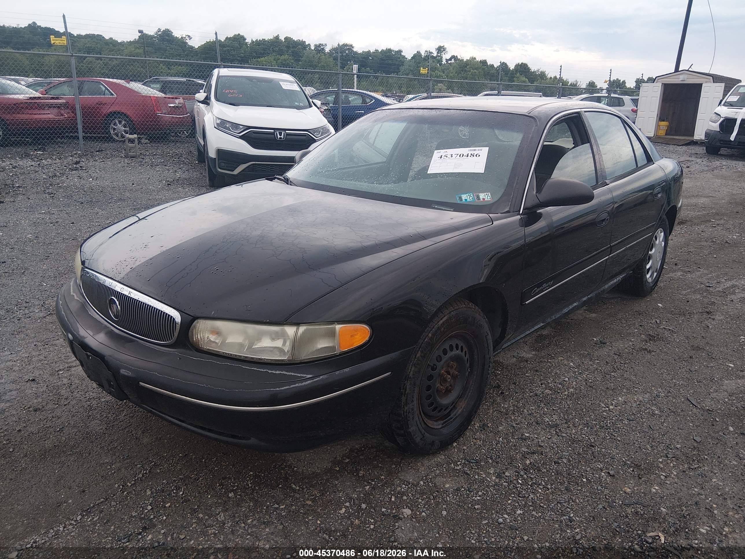 2001 Buick Century Custom Black vin: 2G4WS52J911294247