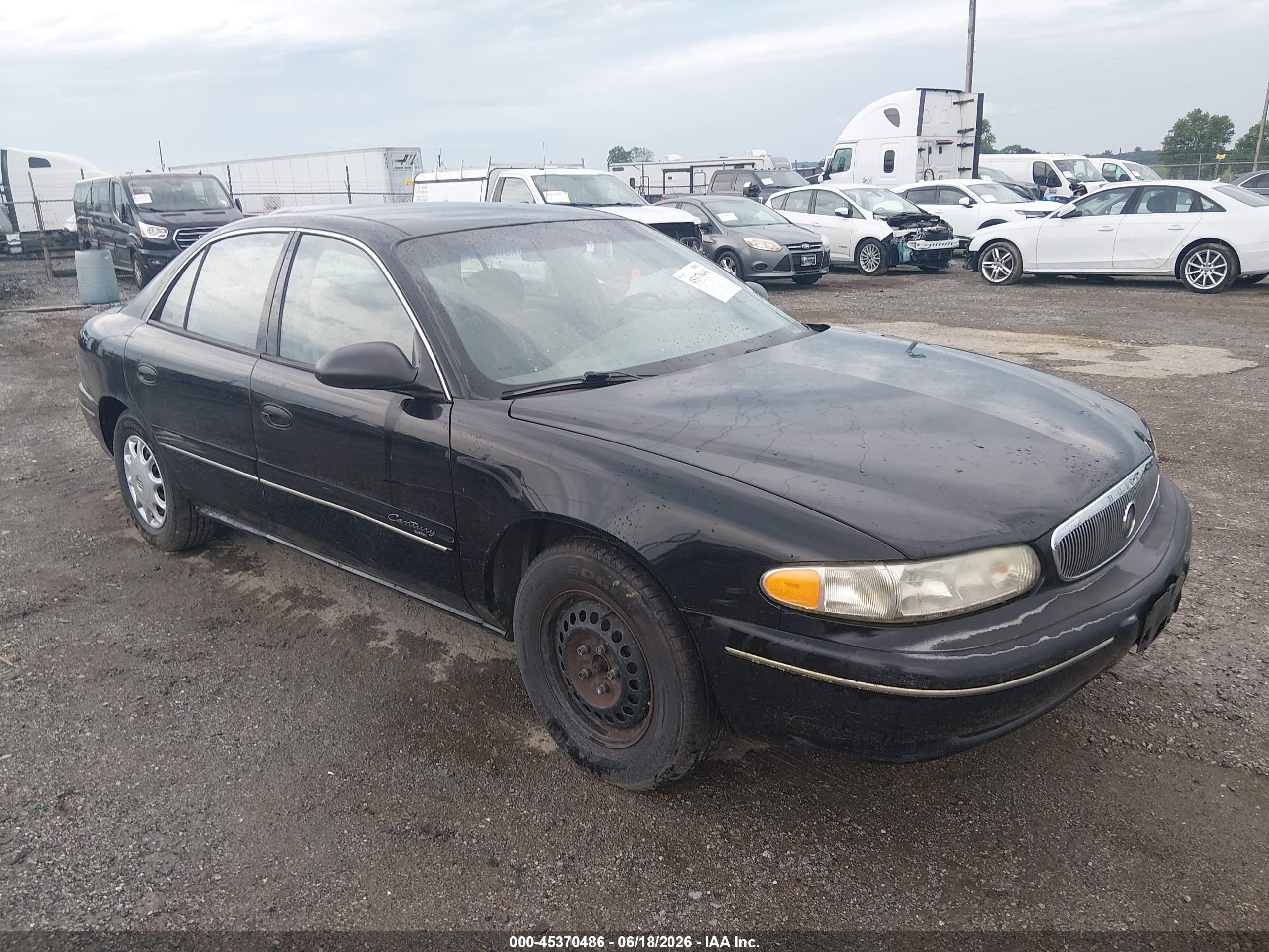 2001 Buick Century Custom Black vin: 2G4WS52J911294247
