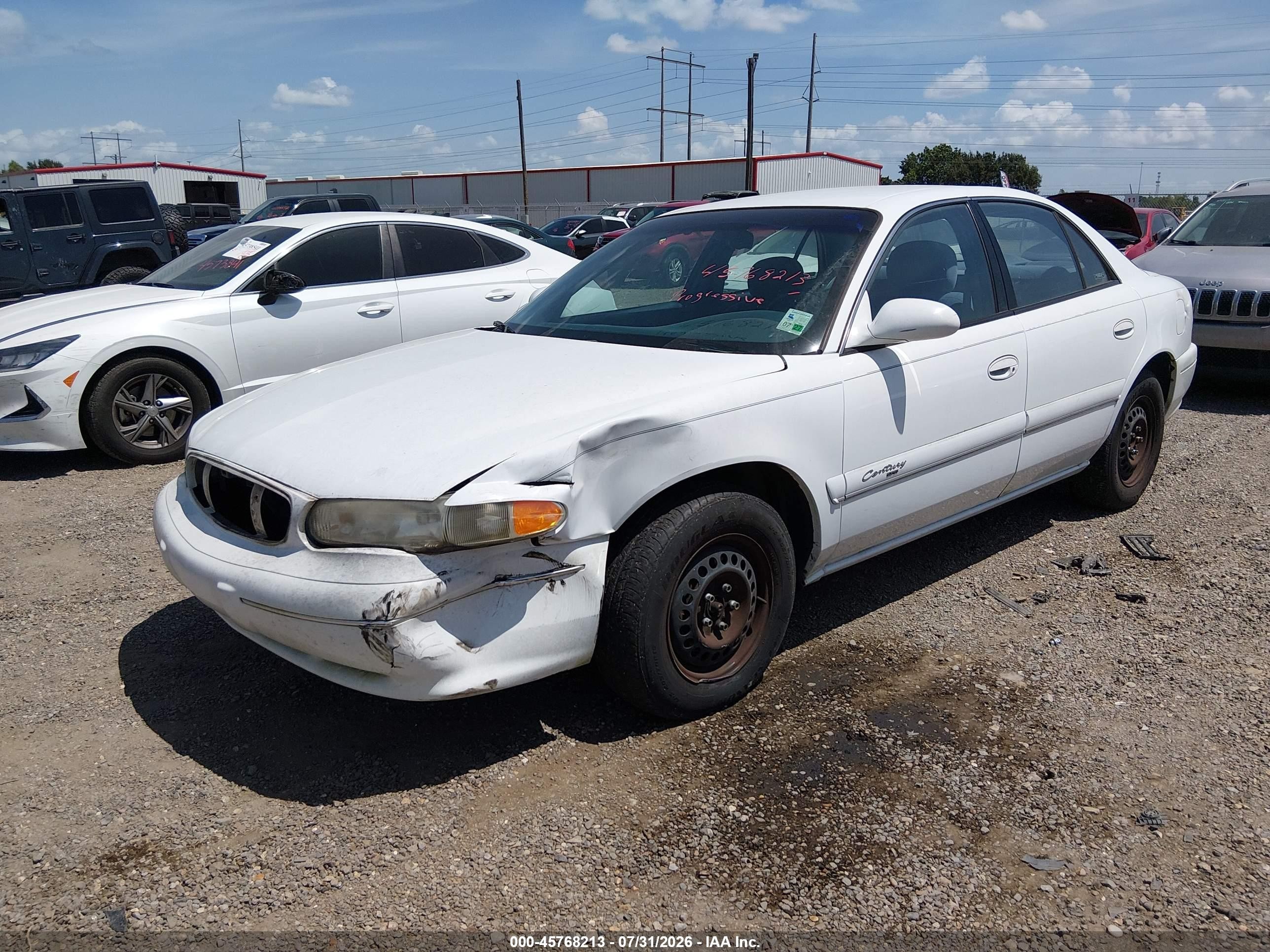 2000 Buick Century Custom White vin: 2G4WS52J9Y1280746